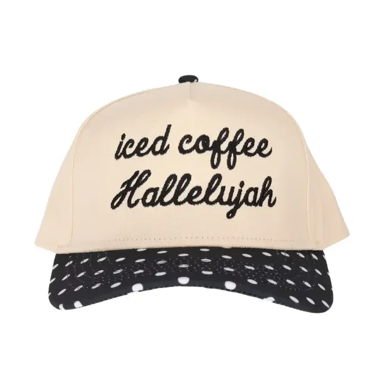 Iced Coffee Polka Dot Embroidered Trucker Hat