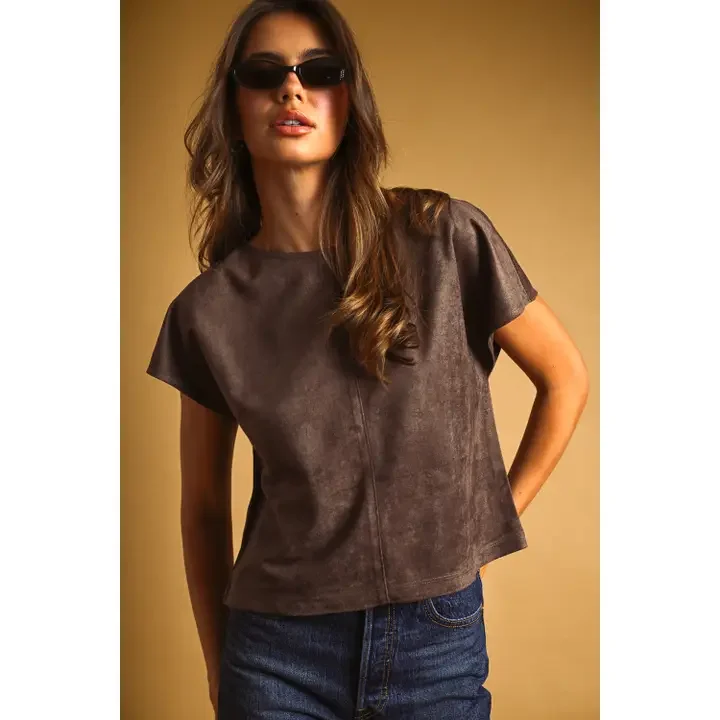 Brown Suede Top