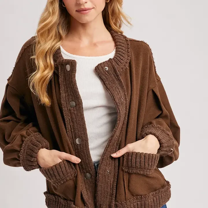 Chocolate Chunky Button Cardigan