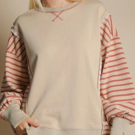 Oversized Striped Casual Knit Top