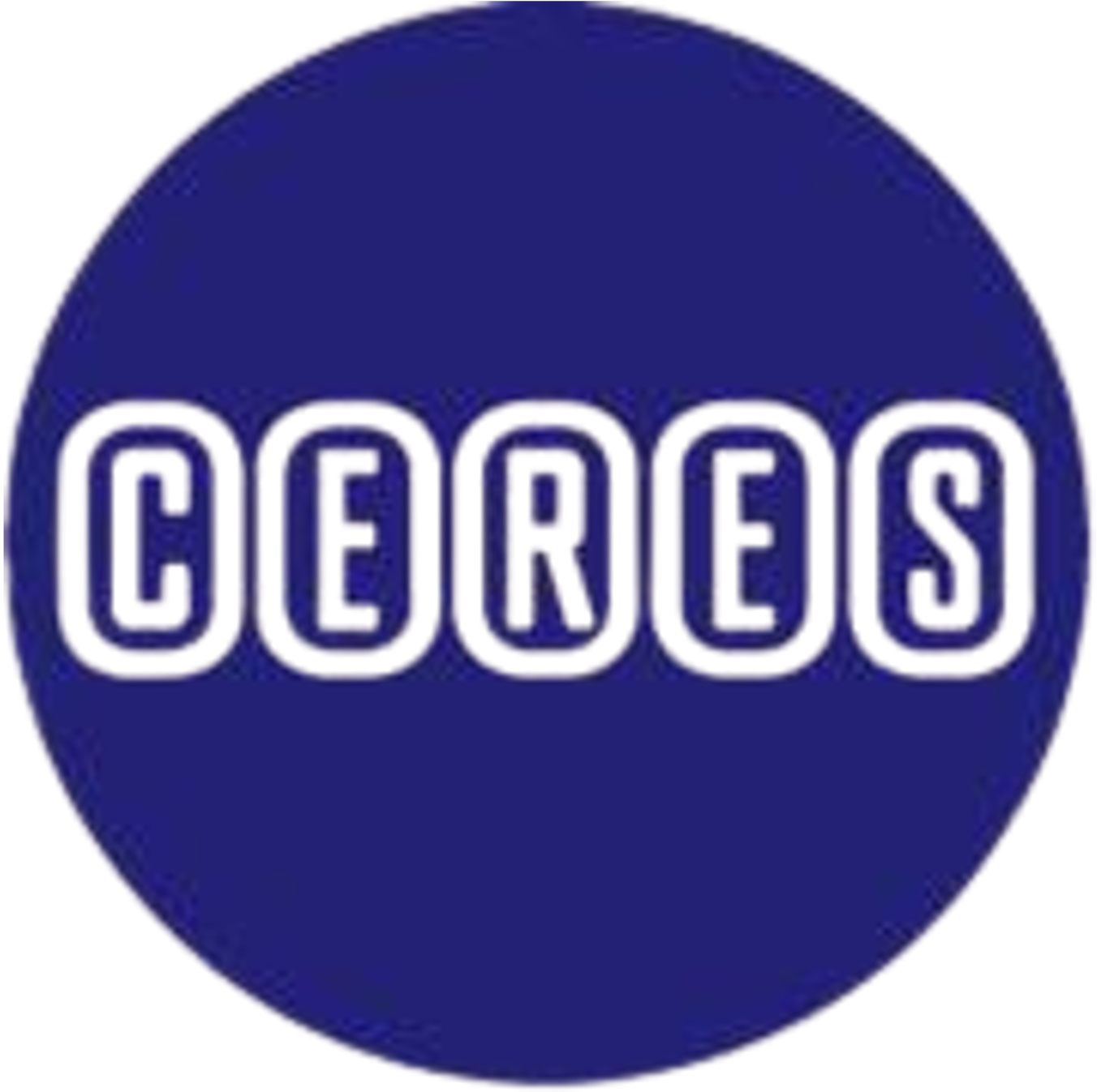 The logo of the ice cream chain 'Cicerias' in white text on a dark blue circular background.