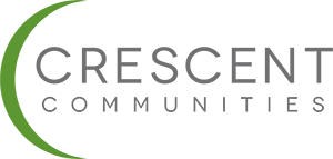 Crescent Communities logo with a green crescent shape and gray text