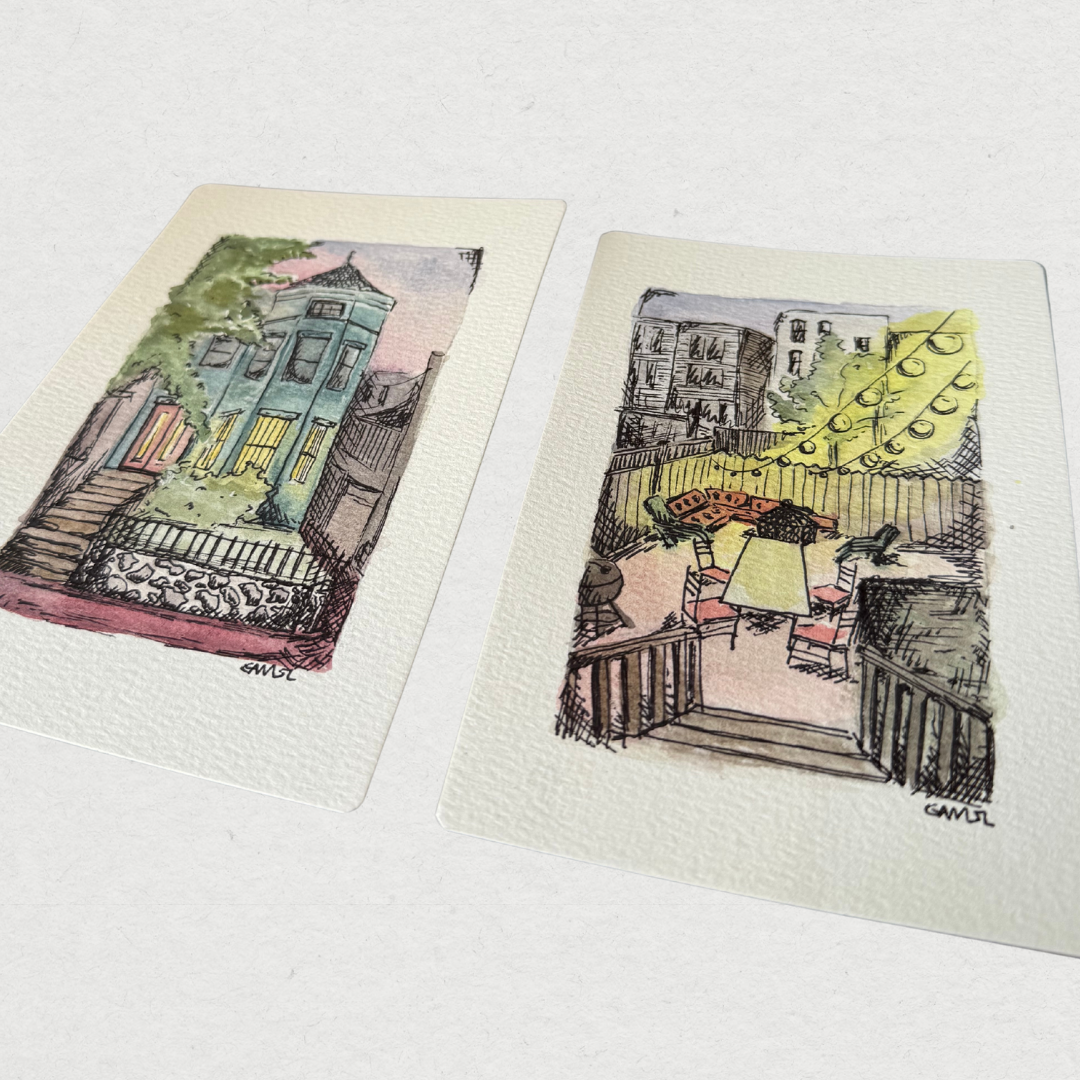 Custom watercolor painting. 