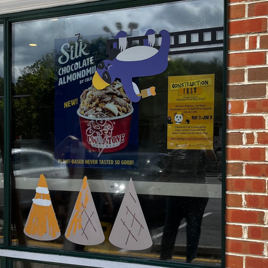 Handy Pandy's sloth friend asleep on the job at Coldstone Creamery.