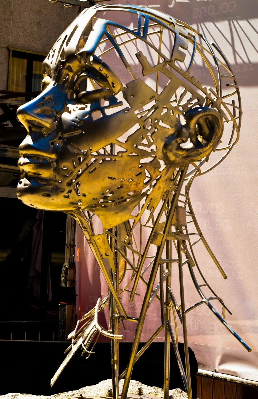 Bike Museum Metal Head Sculpture