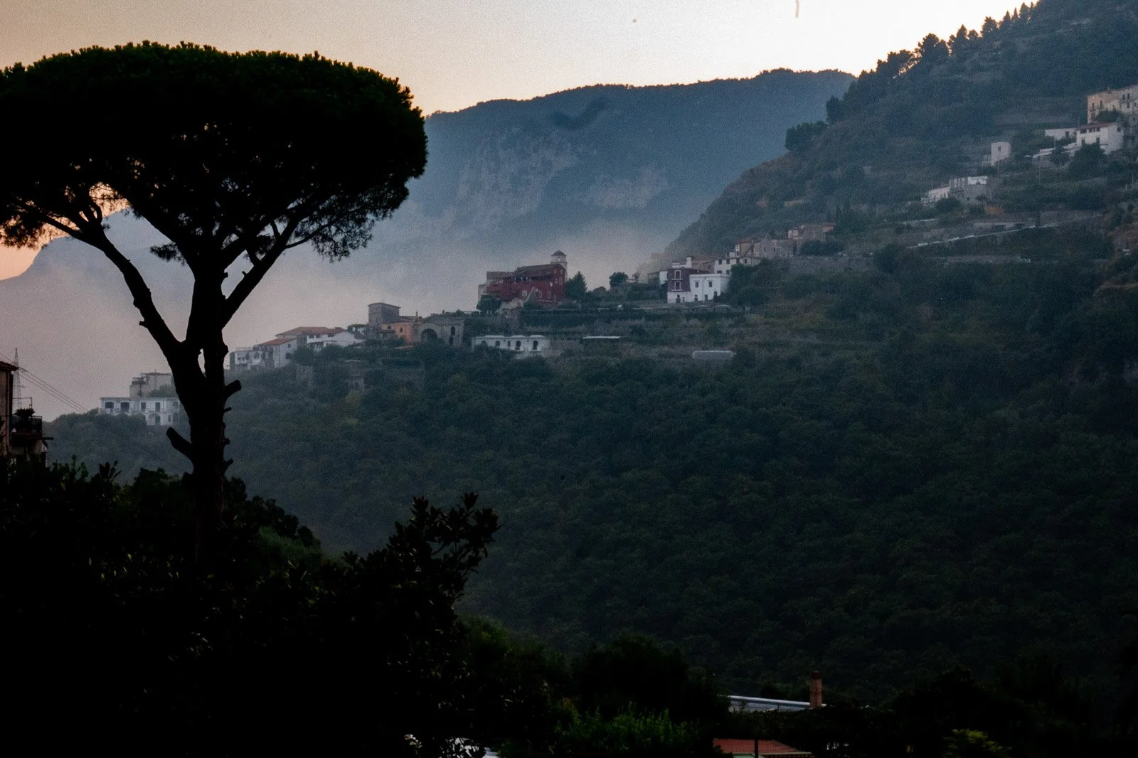 Amalfi Coast Hillside Village at Dusk