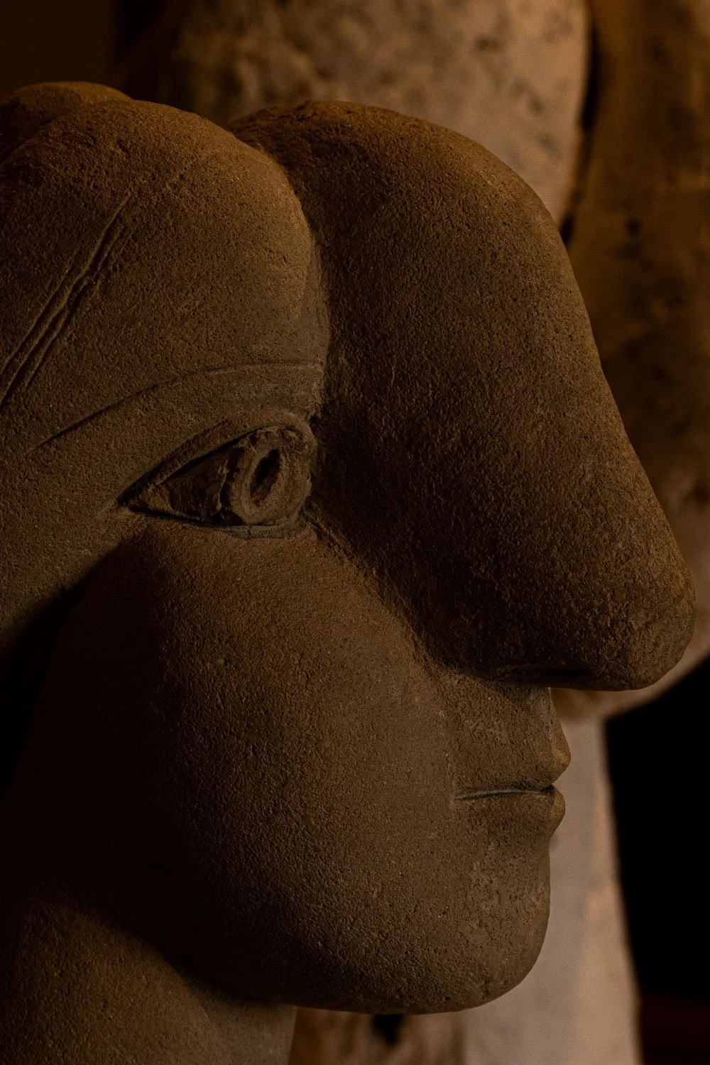 Right side view of the sculpture Bust of a Woman (Marie-Thérèse) by Pablo Picasso at the Musée Picasso in Paris, France.