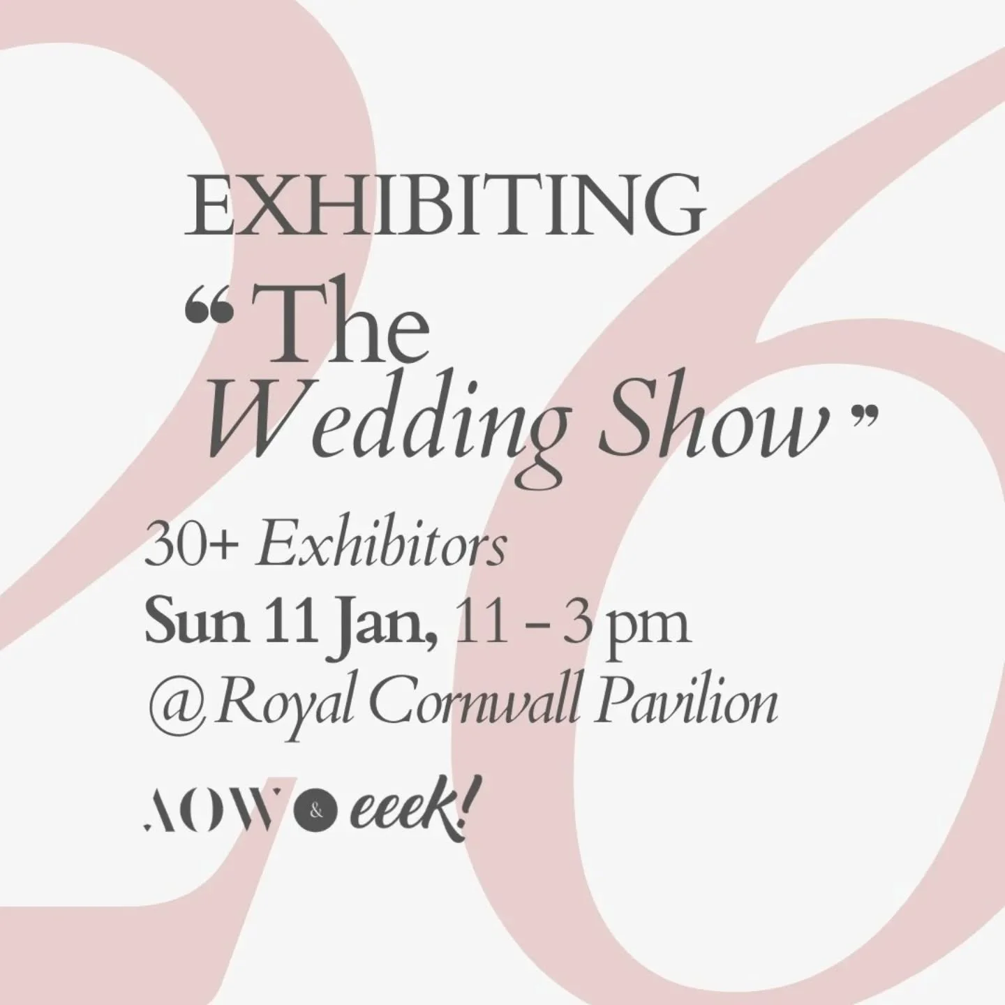 Newly engaged? Let&rsquo;s get you wedding-ready! 

We&rsquo;re exhibiting at the Wedding Show at the
iconic Royal Cornwall Showground, Wadebridge on
Sunday 11 Jan the first show of 2026 and the perfect
next step after a festive engagement.

Expect b