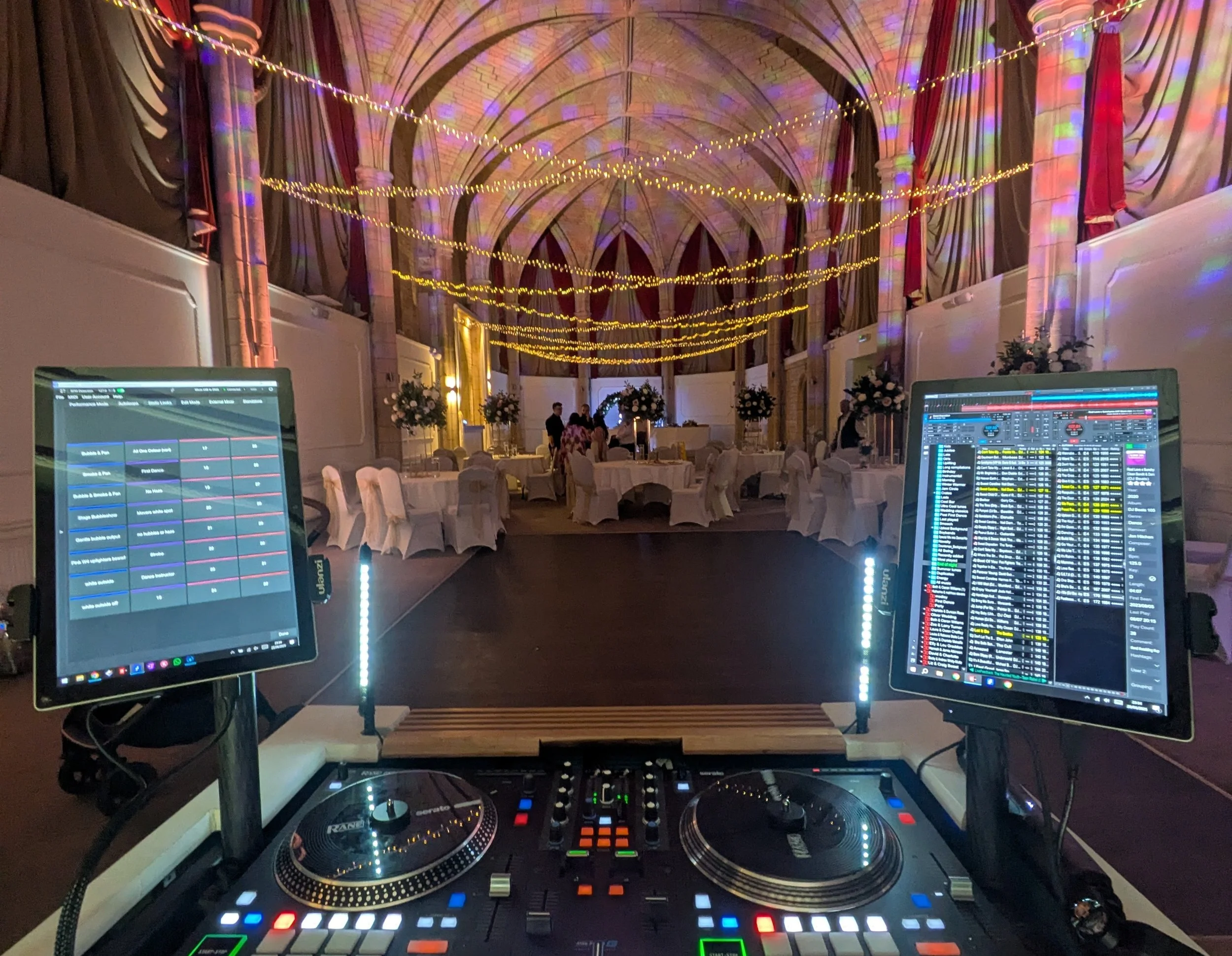 The Beautiful Alverton Hotel, with DJ set up and ready for guests to arrive and first dance.