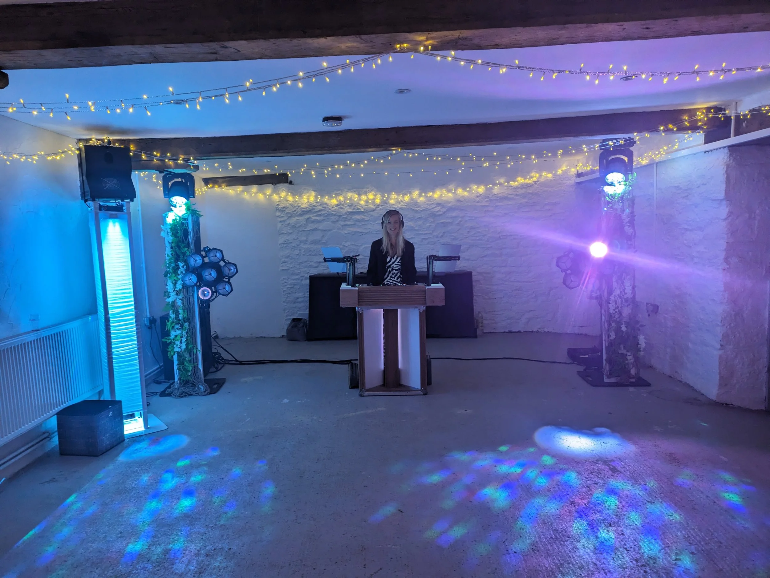 Forcelebrations set up in the basement games room of bradstone manor, ready for a wild country wedding party