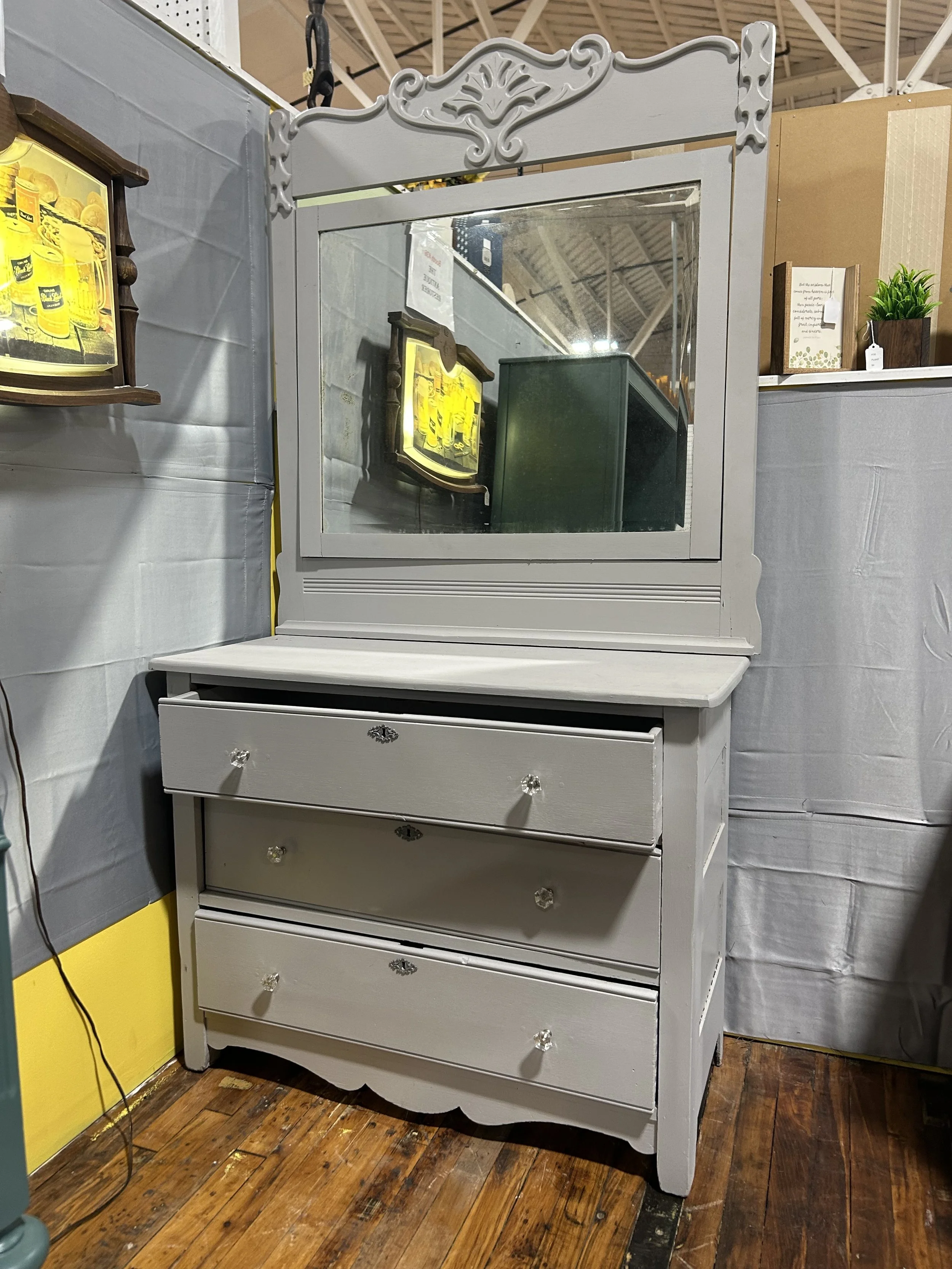 Vintage Oak Dresser with Mirror