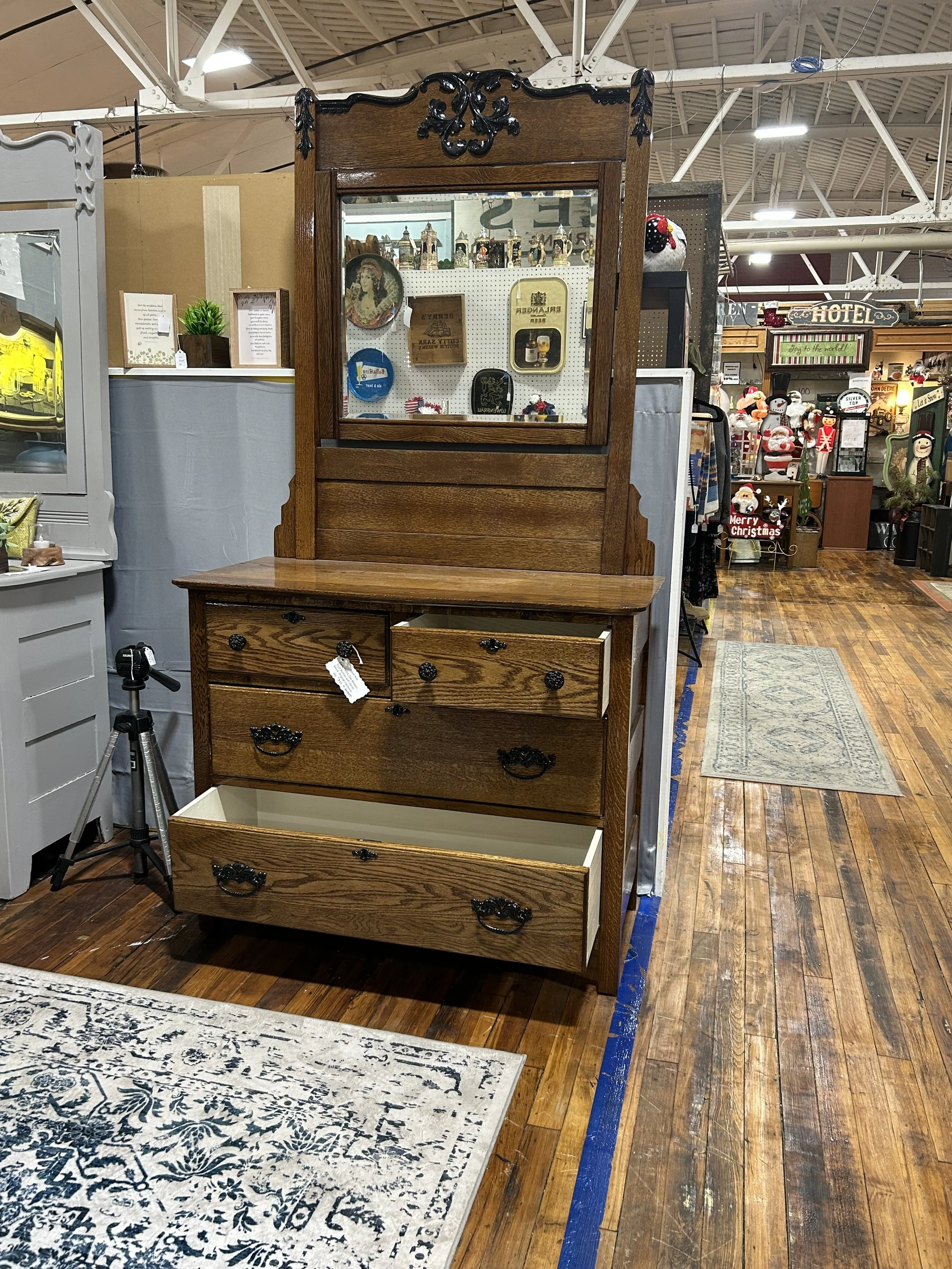 Amish Oak Dresser with Mirror