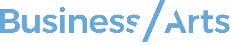 Logo with the text 'Business / Arts' in blue and black.