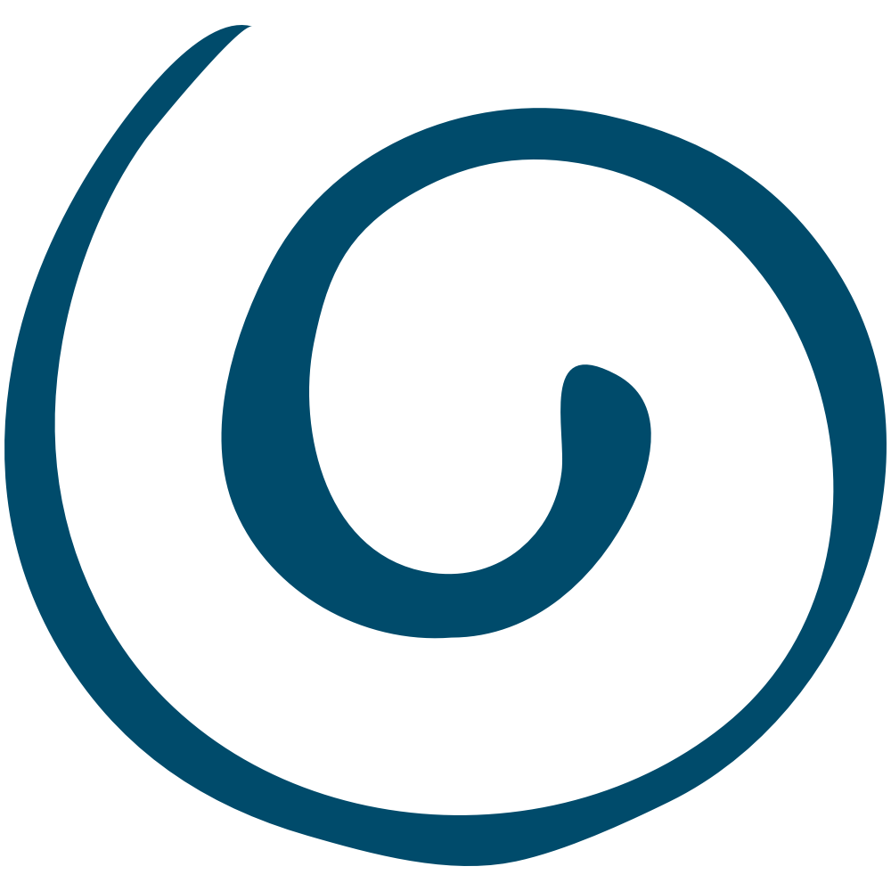 Große blaue Spirale auf schwarzem Hintergrund