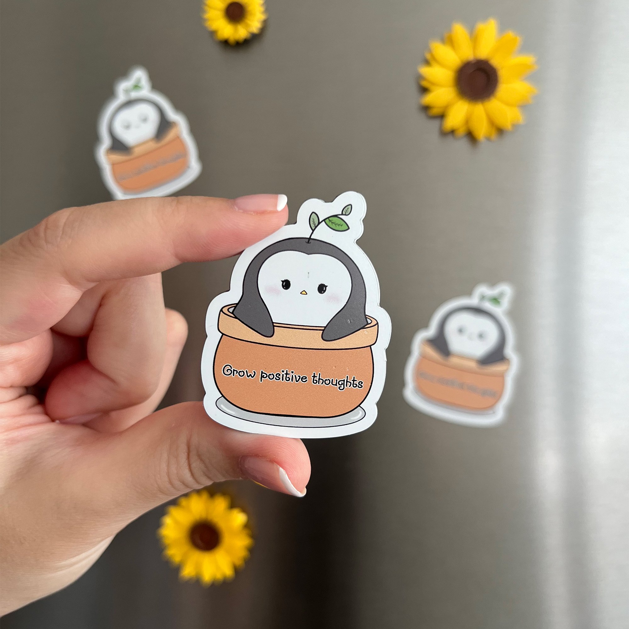 Penguin - Grow positive thoughts magnet