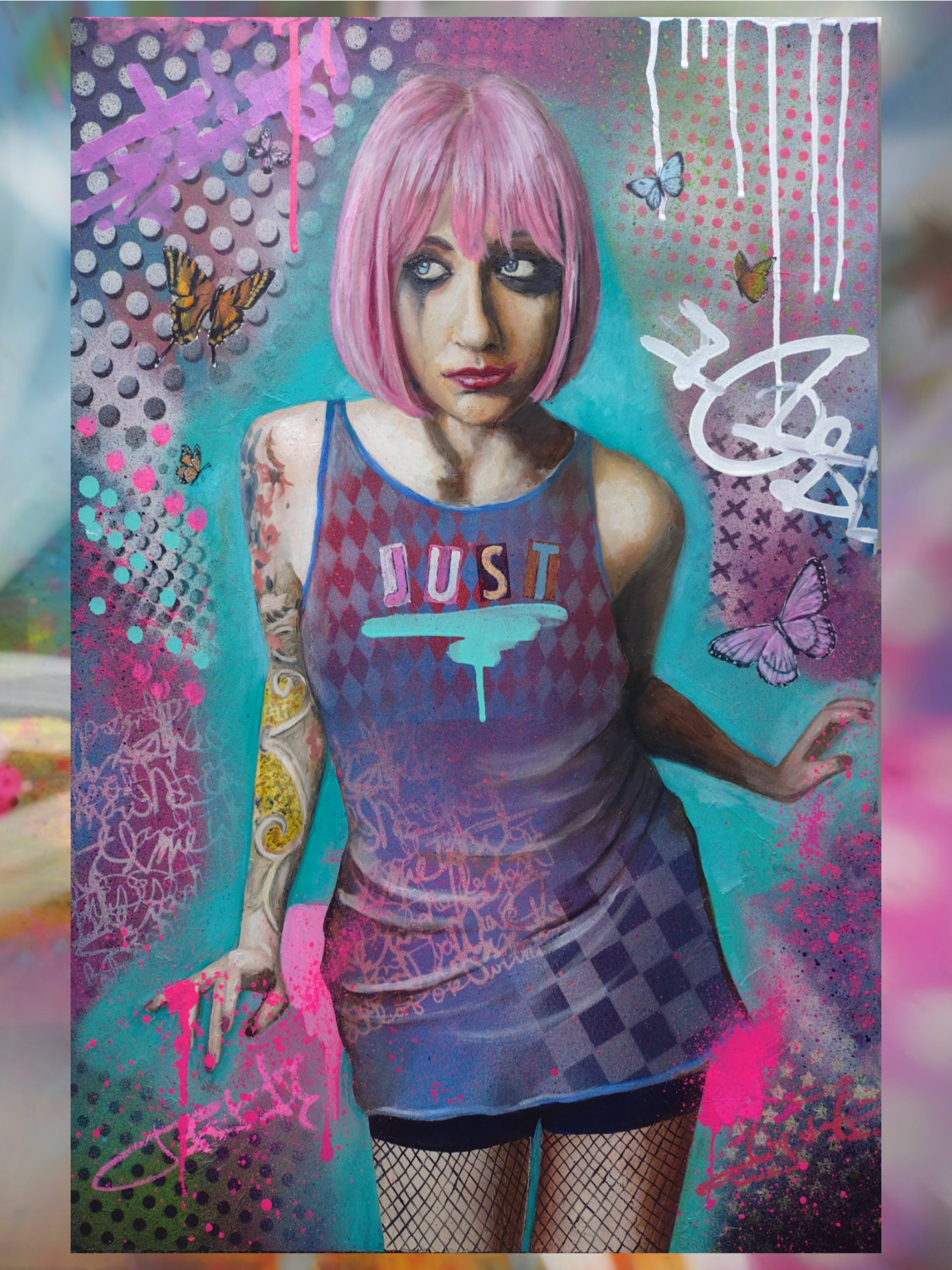 Touching the happy colors