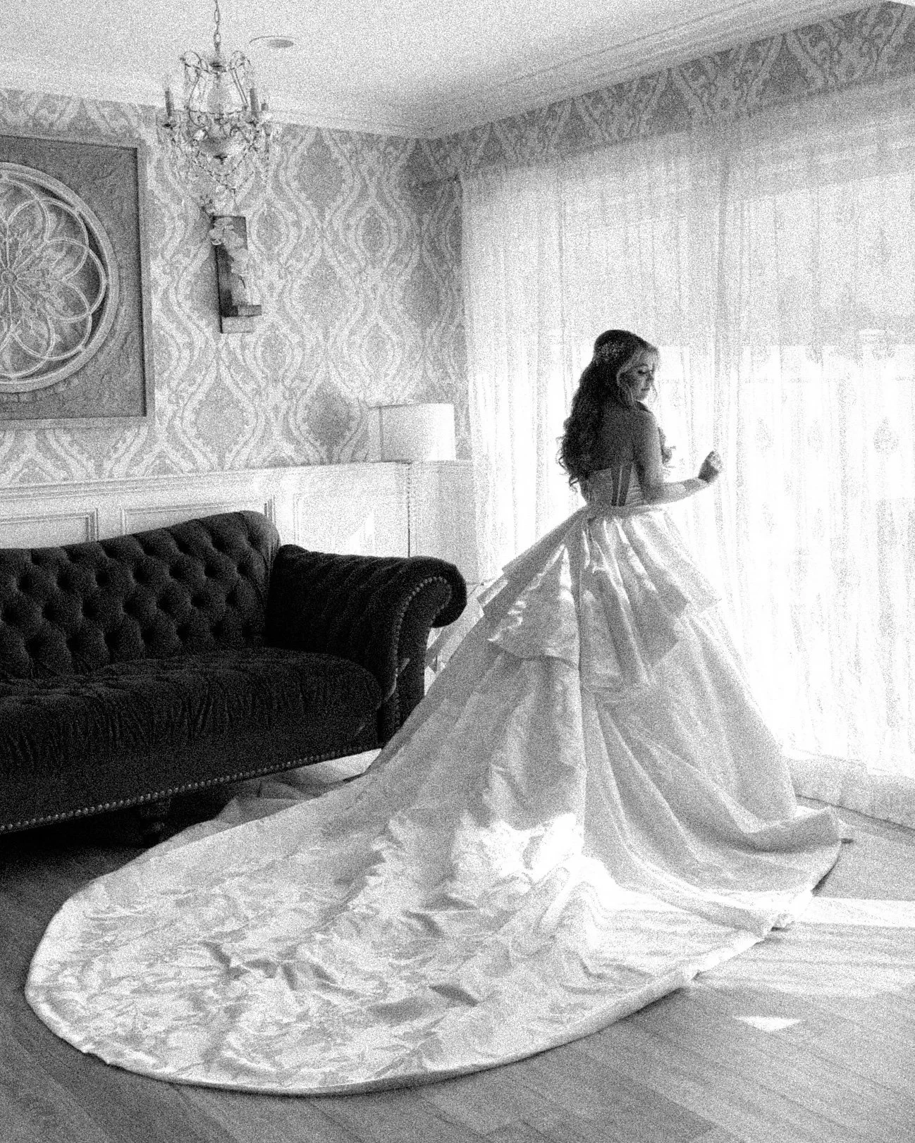 bride in ball gown long island content creator