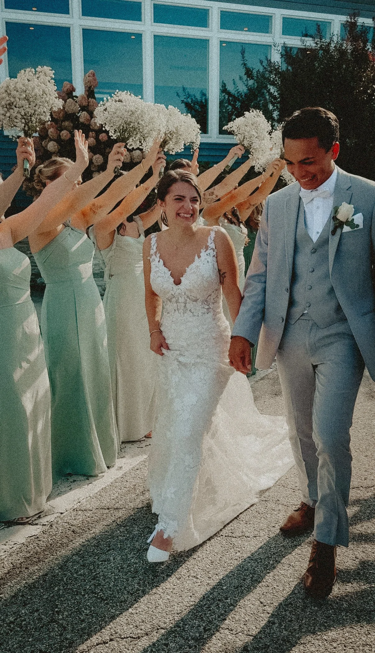 wedding content creator bride and groom happy