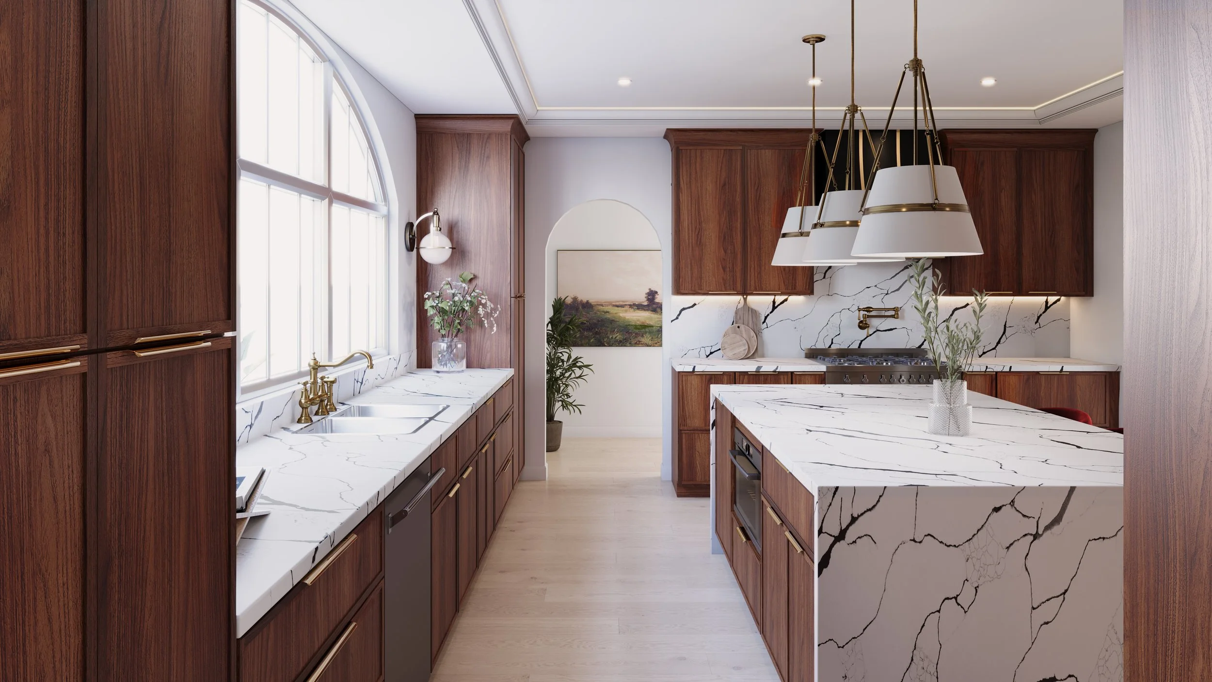 Slim shaker walnut cabinets are ideal for those seeking a modern, updated alternative to the classic shaker door. They retain the timeless appeal of shaker cabinets.