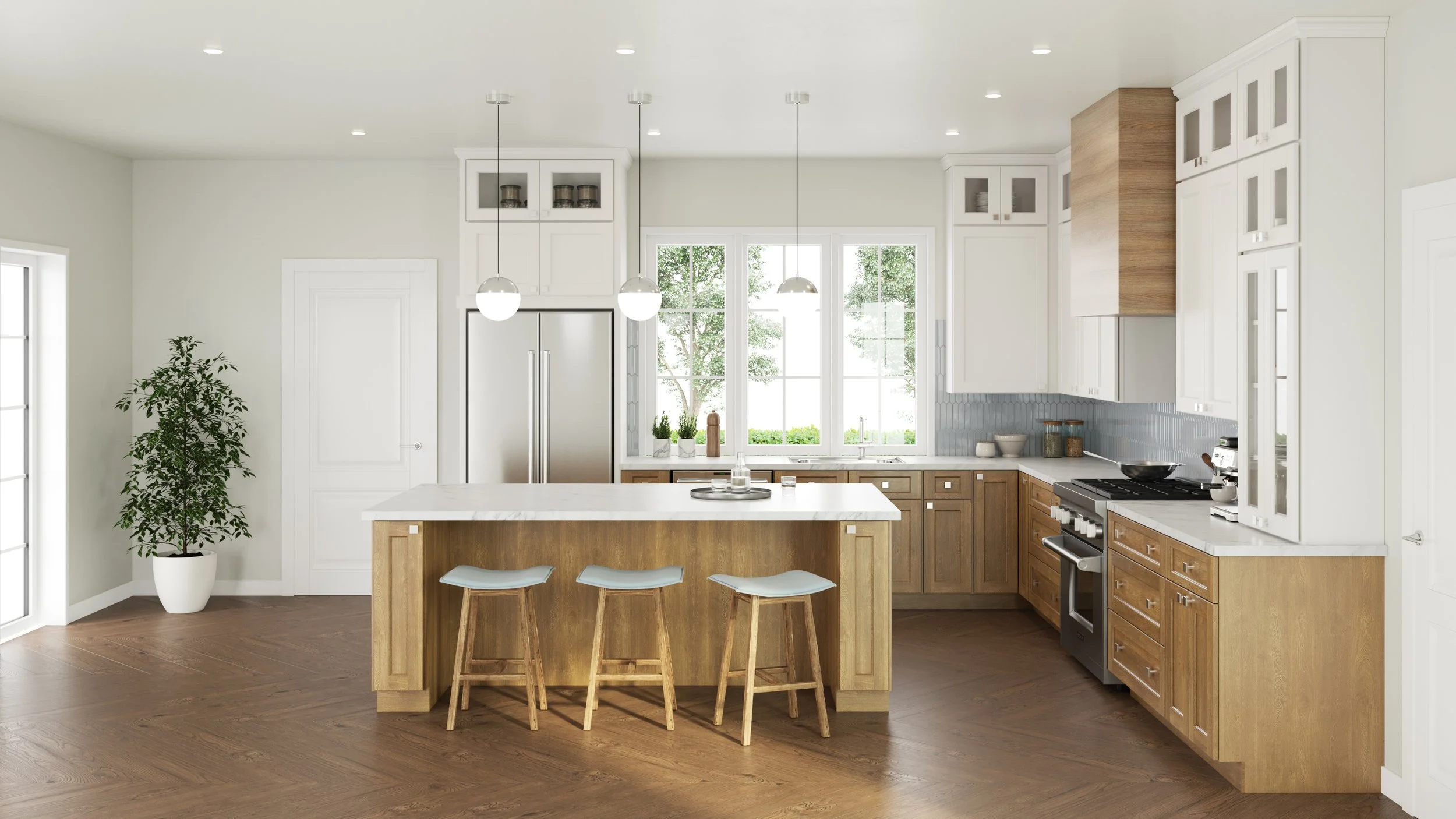 RTA (Ready-To-Assemble) cabinets are pre-manufactured cabinet components that come packaged with all necessary parts and instructions for easy assembly at home.