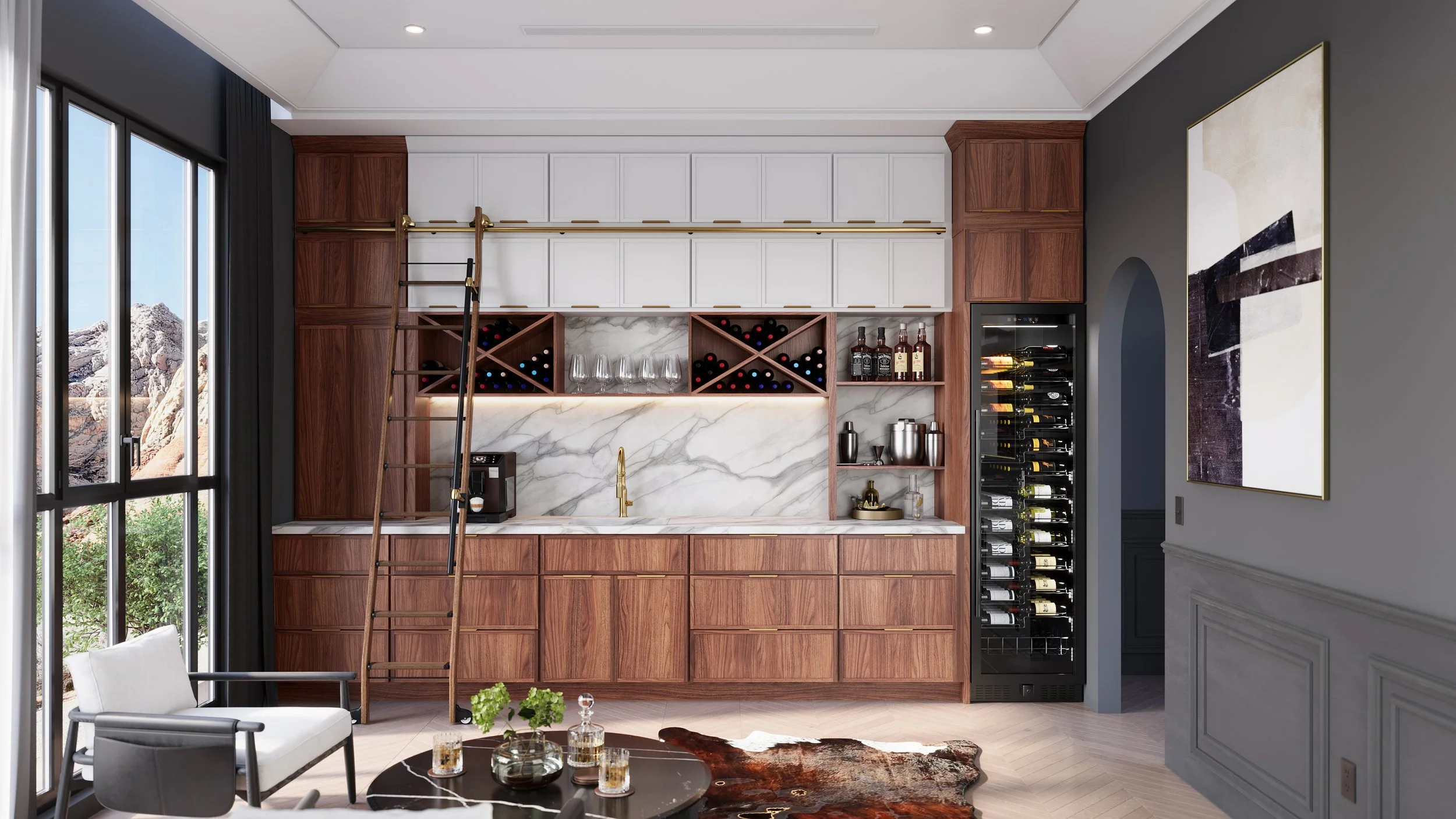 Slim shaker walnut cabinets are ideal for those seeking a modern, updated alternative to the classic shaker door. They retain the timeless appeal of shaker cabinets.