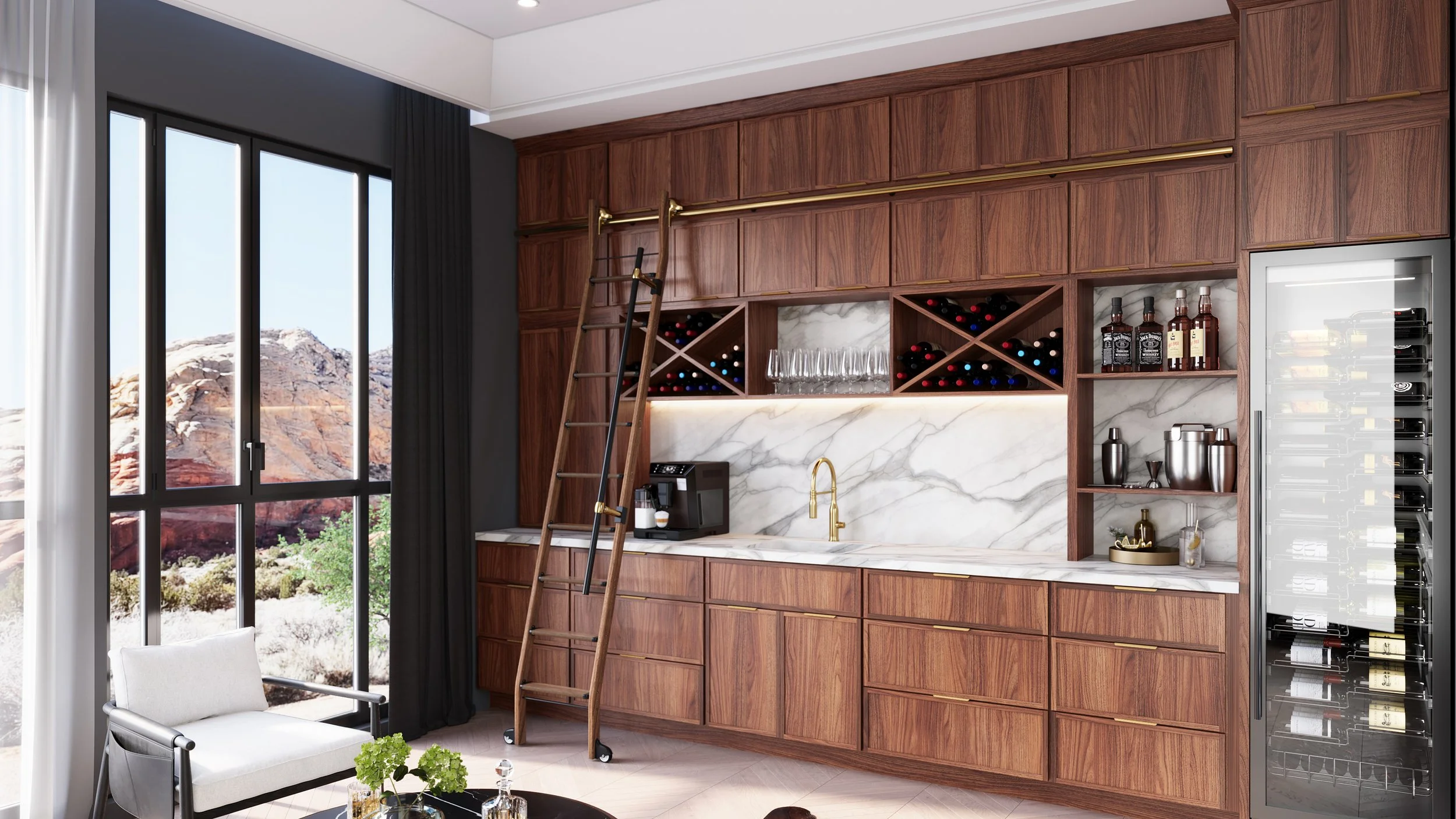 Slim shaker walnut cabinets are ideal for those seeking a modern, updated alternative to the classic shaker door. They retain the timeless appeal of shaker cabinets.