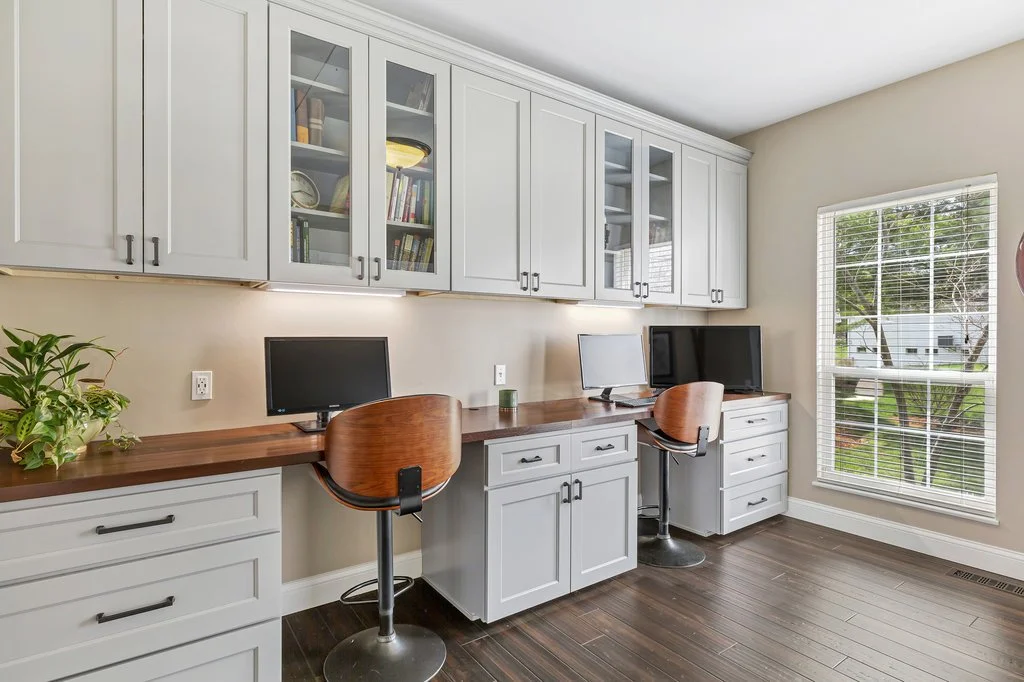 RTA (Ready-To-Assemble) cabinets. Gray color shaker style cabinets.
