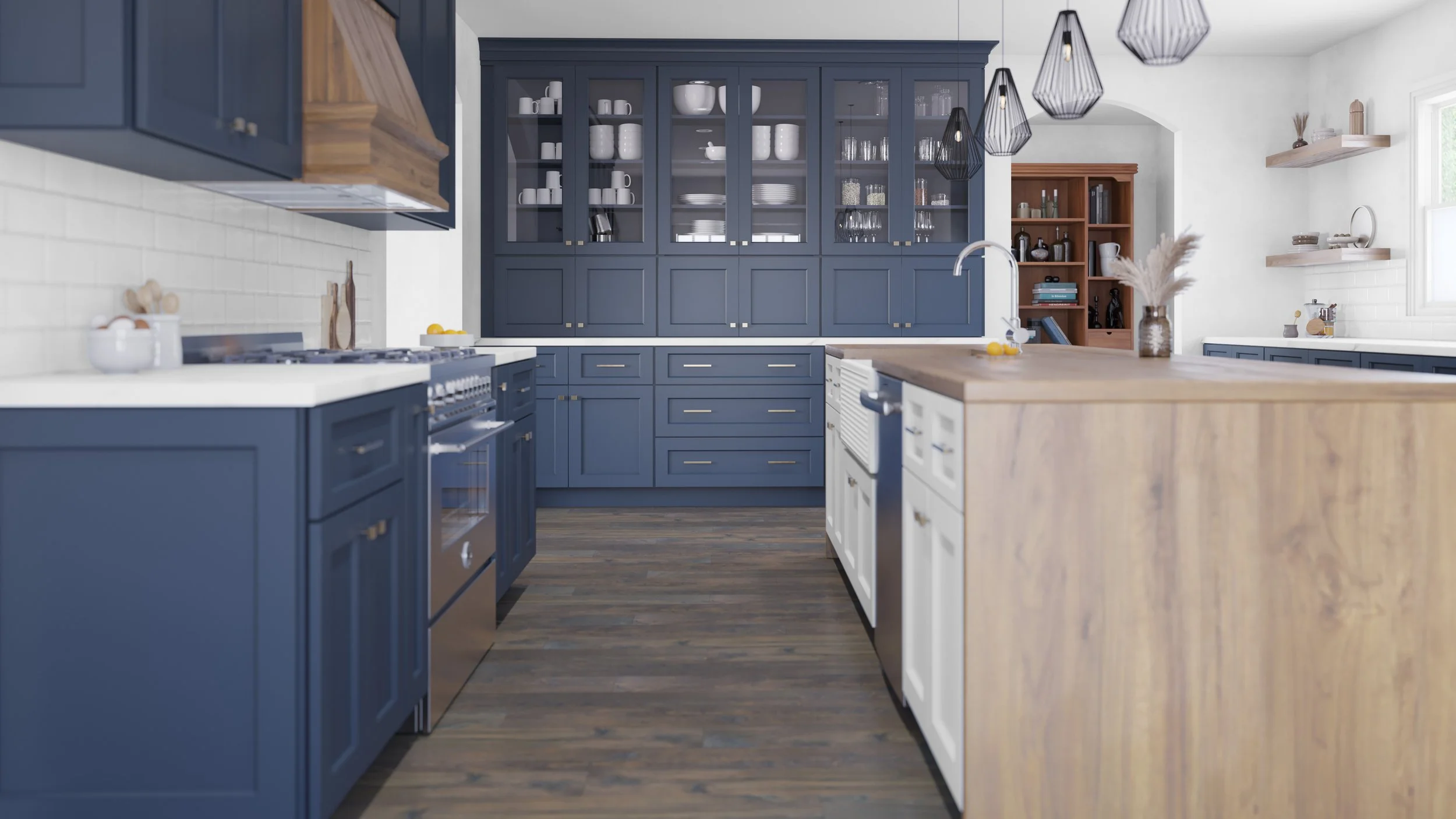 Shaker style midnight color RTA cabinets, mn-cabinets.com