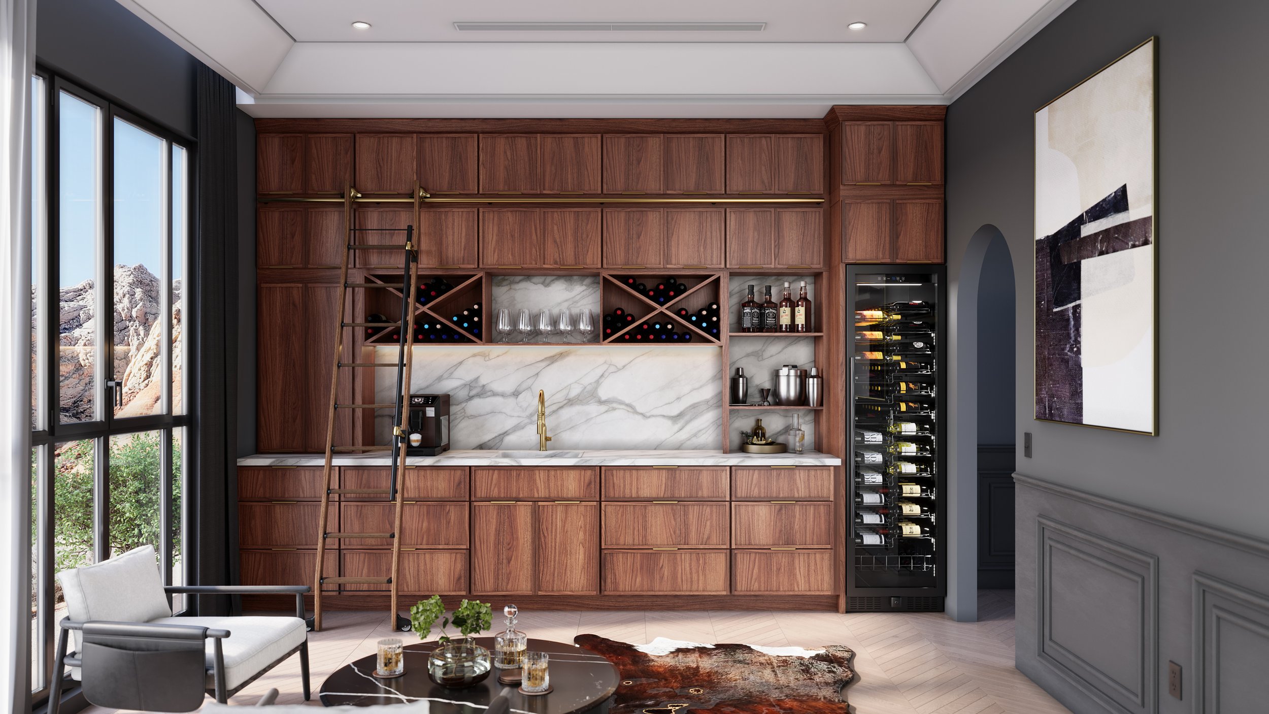 Slim shaker walnut cabinets are ideal for those seeking a modern, updated alternative to the classic shaker door. They retain the timeless appeal of shaker cabinets.