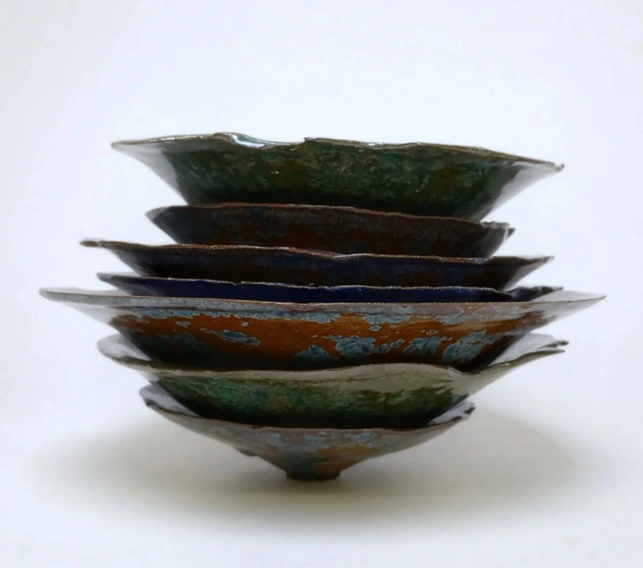 Stack of seven differently sized nesting bowls