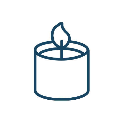 Icon of a birthday or special occasion candle with a flame