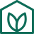 A minimalist icon of a plant with two leaves.