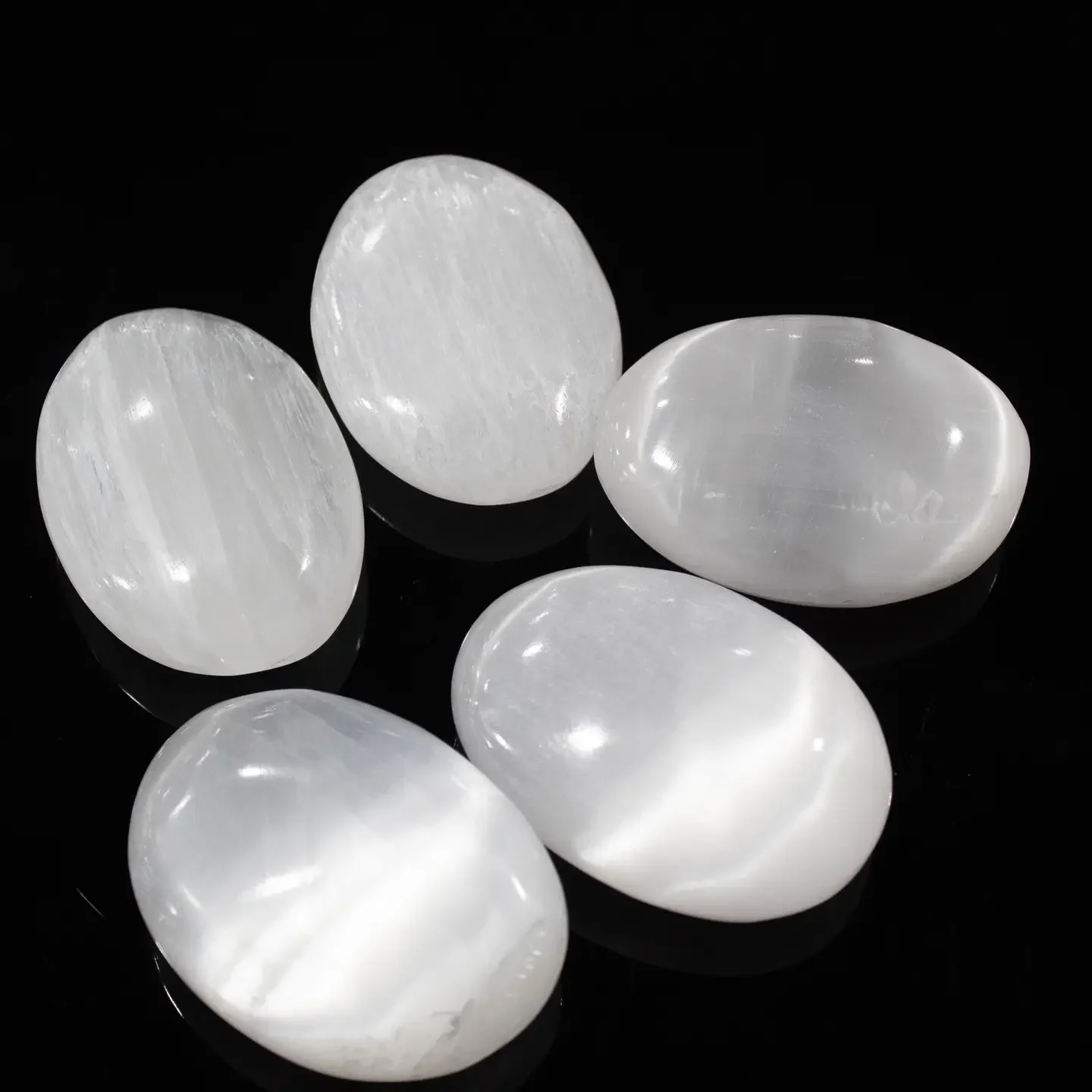 Selenite Palm Stone