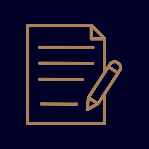 Icon of a document with a pencil, representing writing or editing.