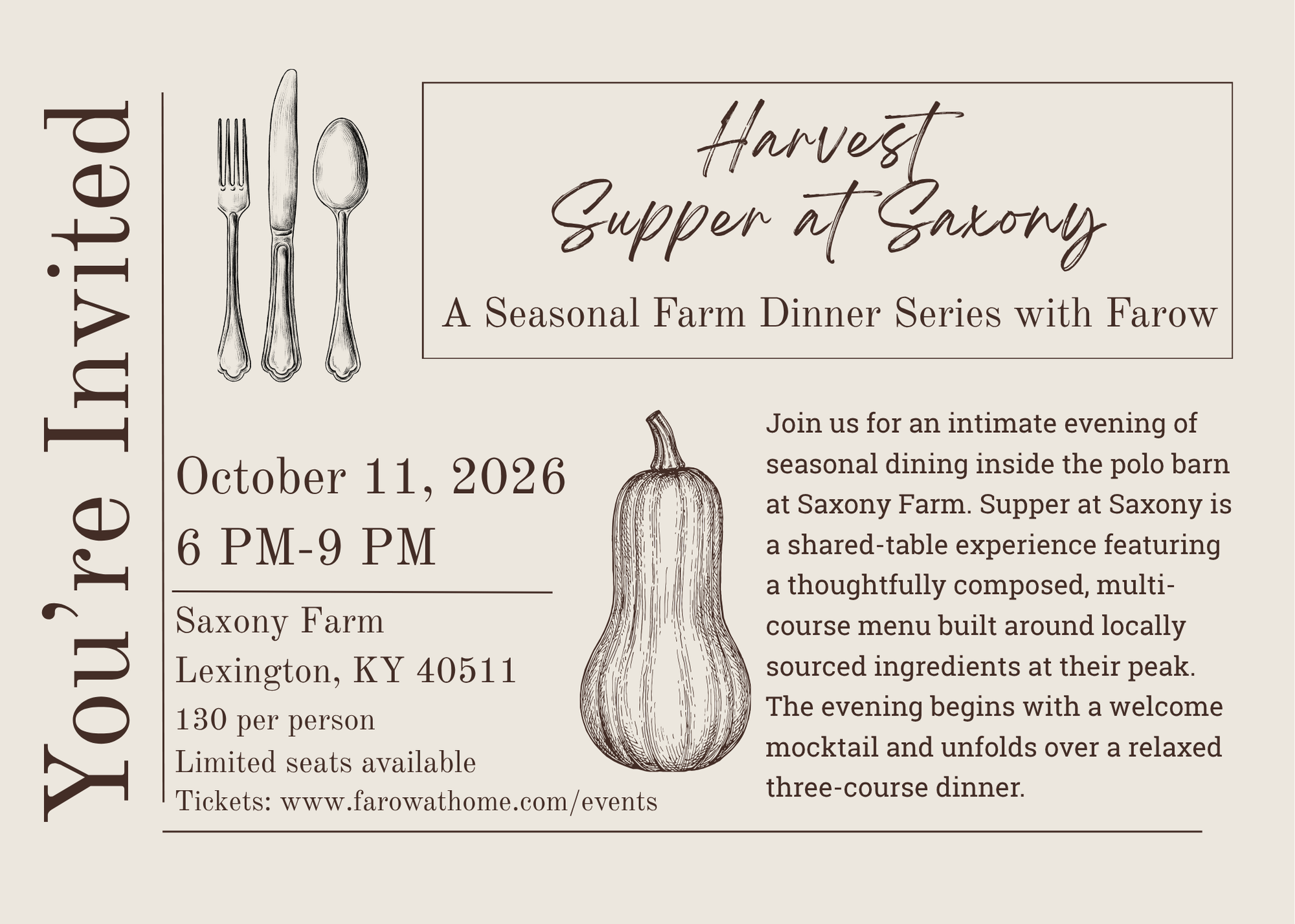 Supper at Saxony: Harvest Supper Sunday October 11th