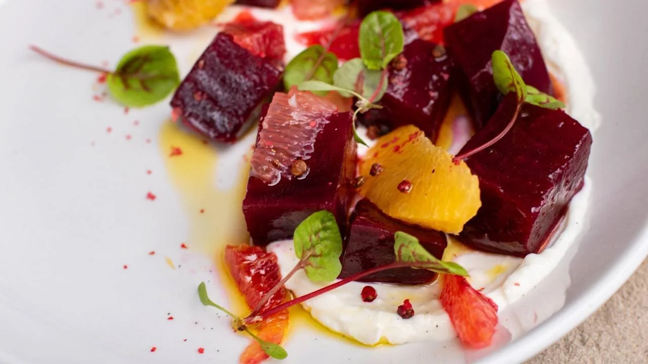 Roasted Beets with Citrus and Whipped Goat Cheese