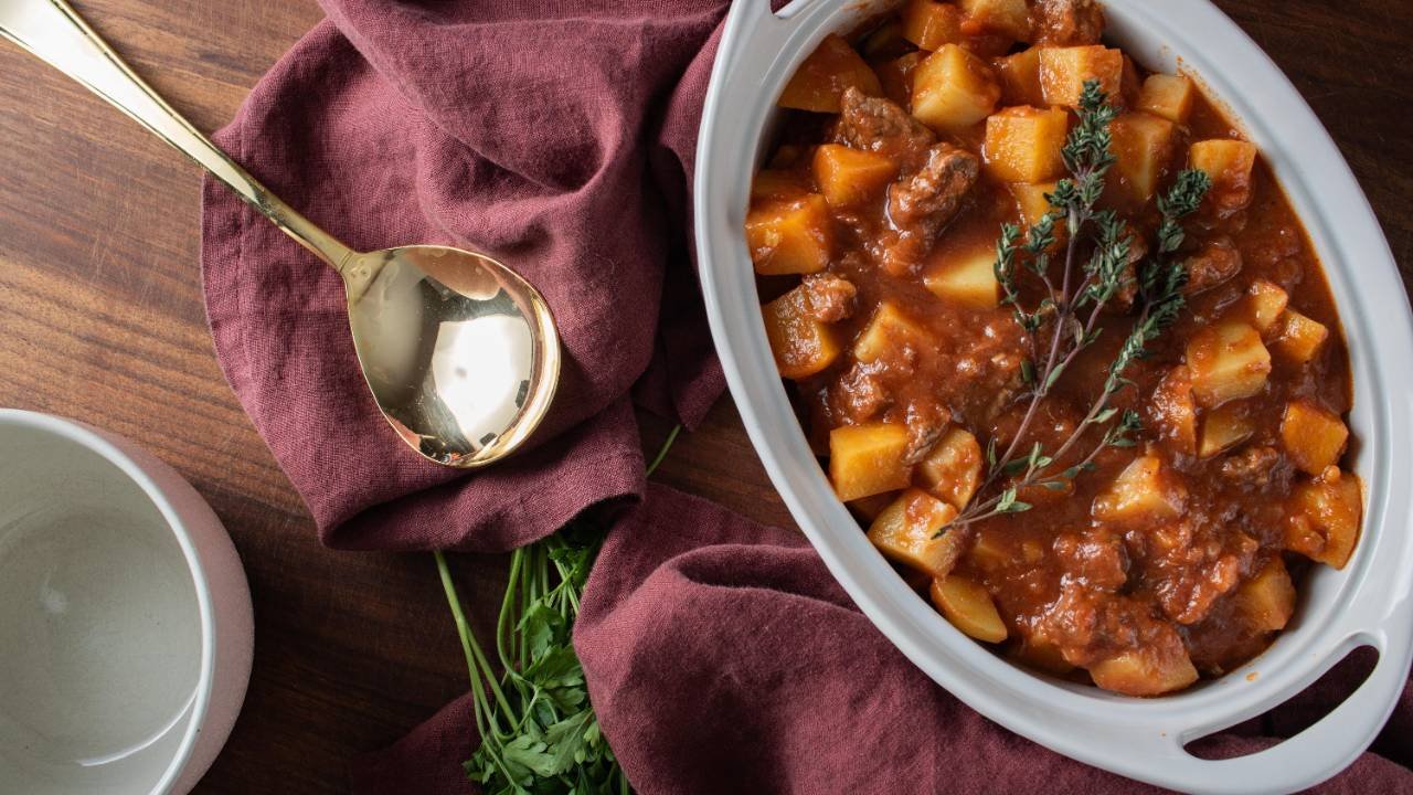 Hearty Beef Stew &amp; Root Vegetables