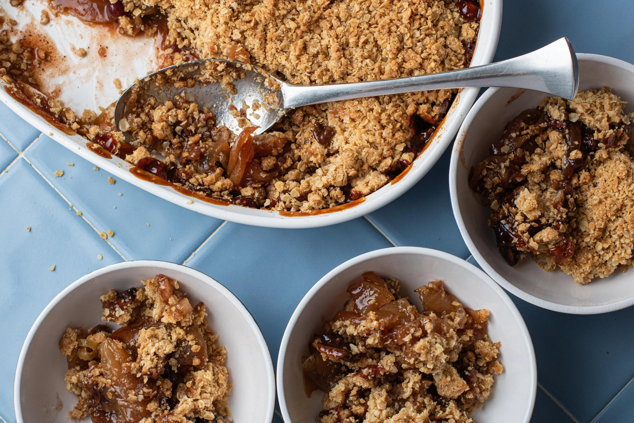 Apple Cranberry Crisp with Oat Streusel