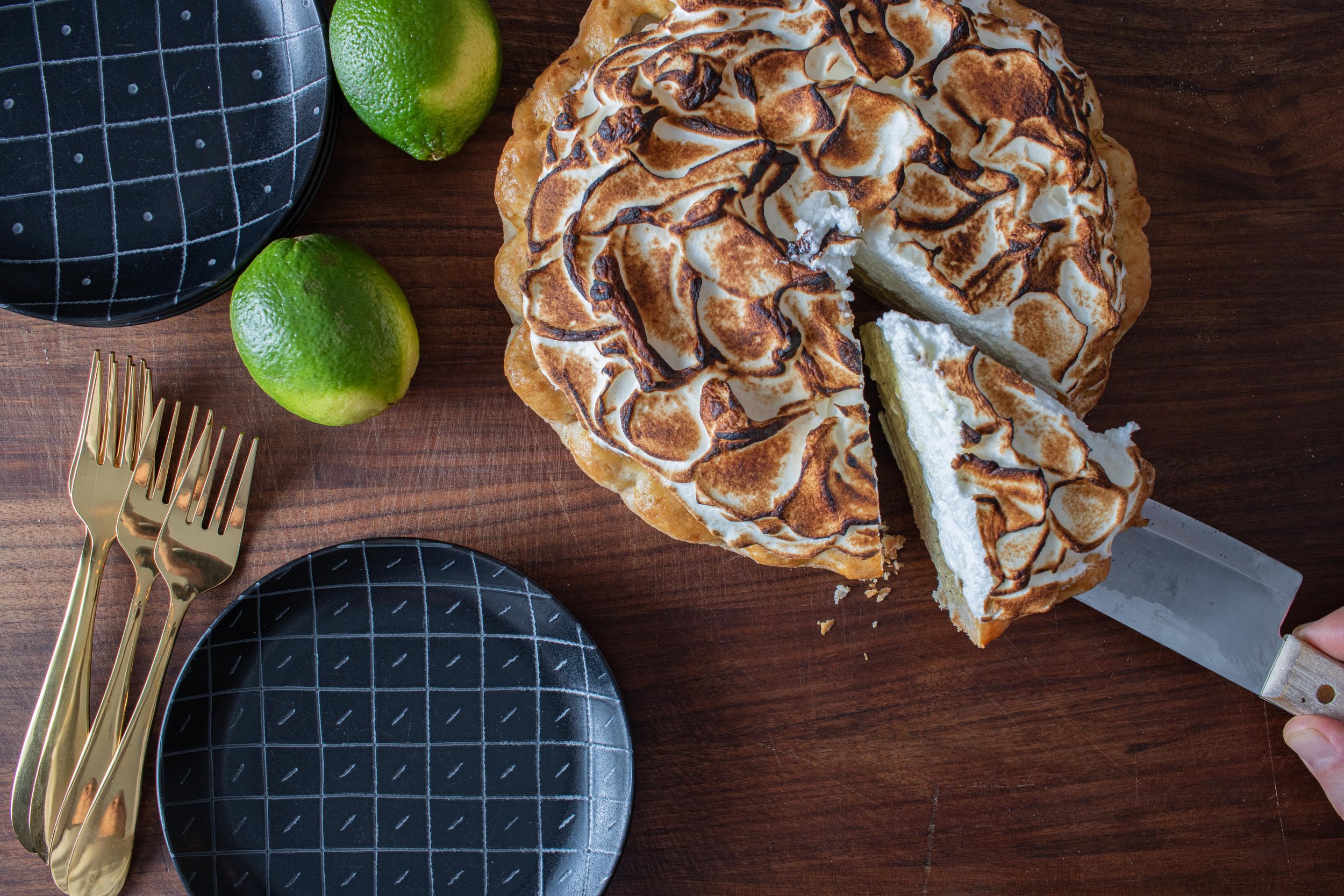 Cardamom Lime Pie with Swiss Meringue