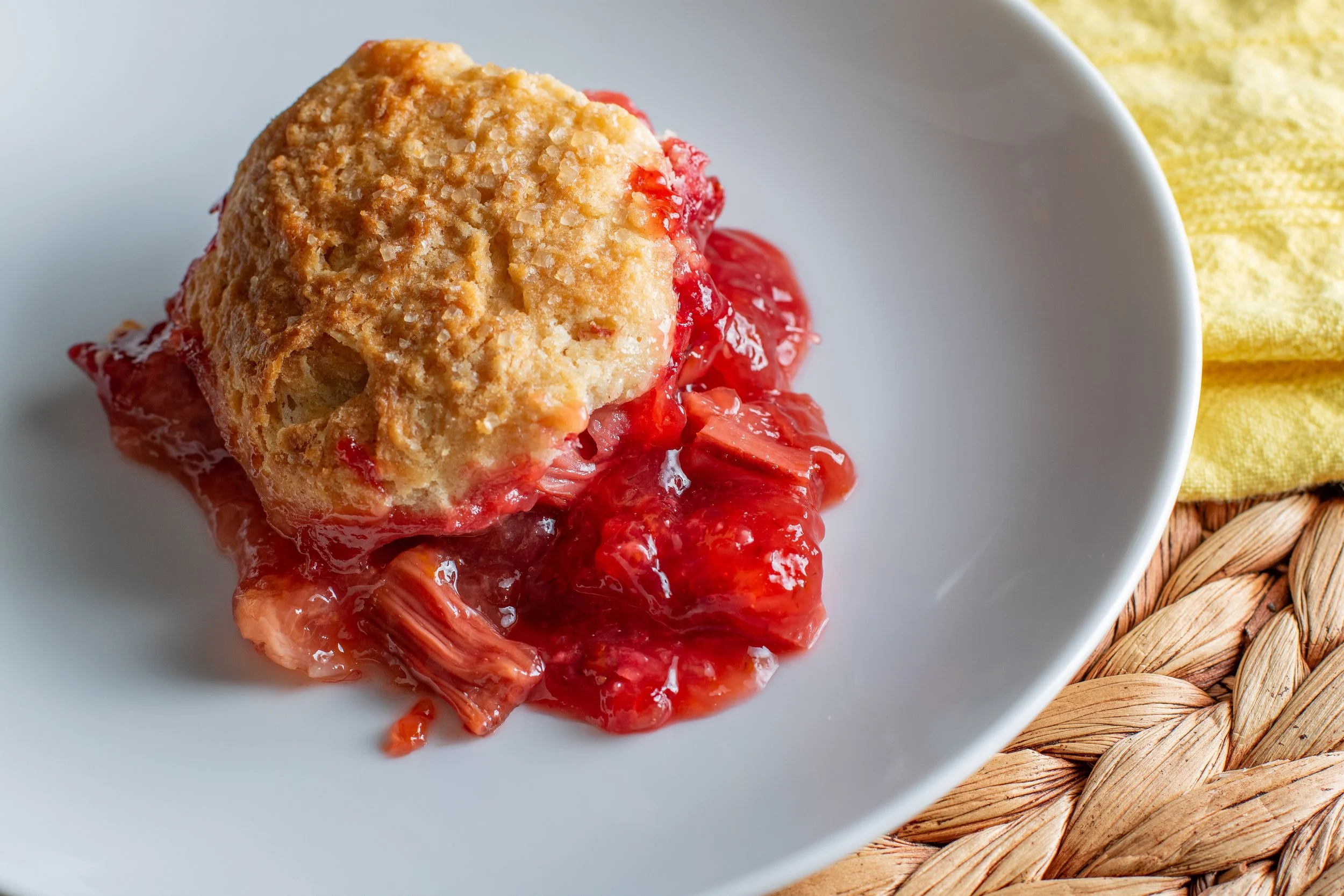 Strawberry Rhubarb Cobbler with Ginger