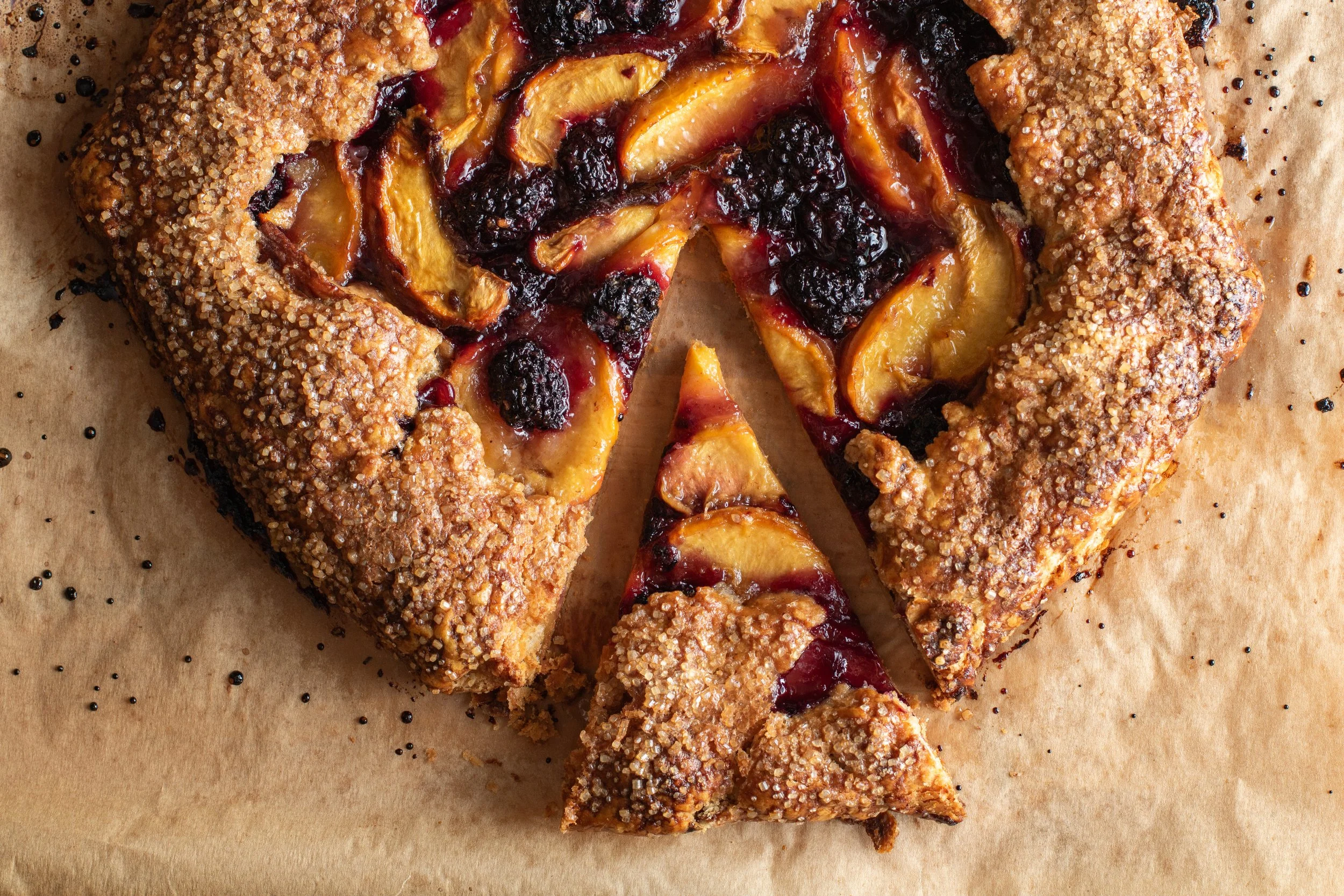 Peach &amp; Blackberry Galette with Buttermilk Spelt Crust