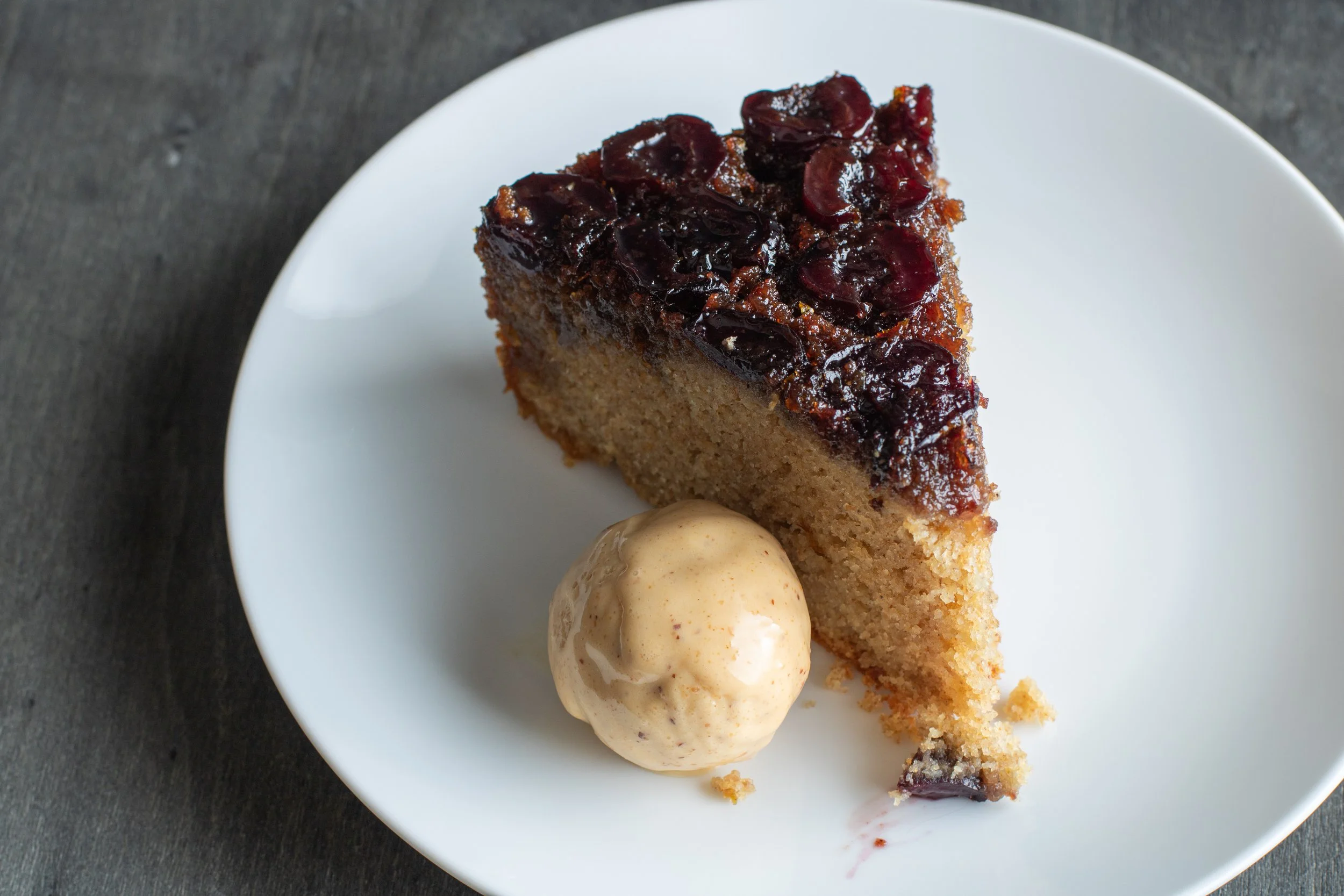 Cherry Upside-Down Cake with Rye &amp; Black Cardamom