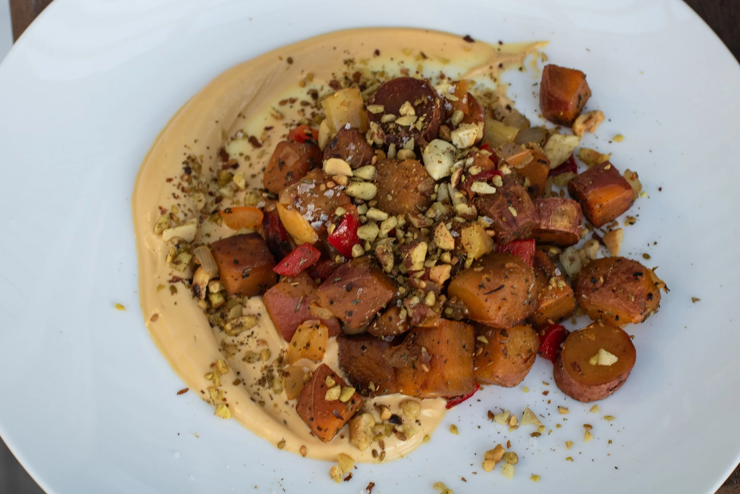 Sweet Potato Hash with Sorghum Yogurt