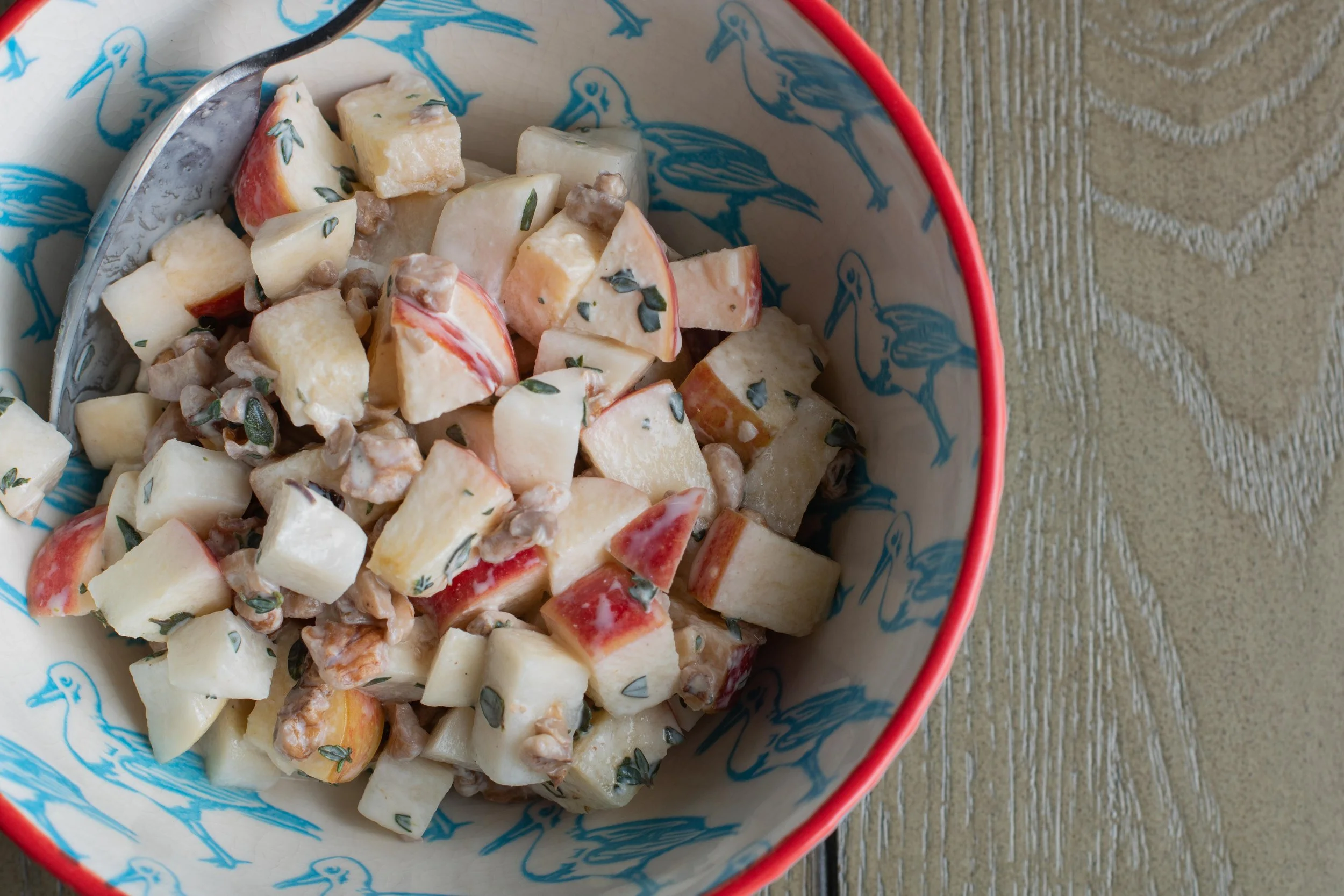 Apple Salad with Hakurei Turnips, Walnuts &amp; Yogurt Sauce
