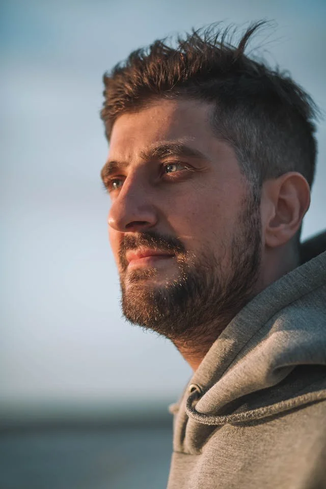 A man looking away