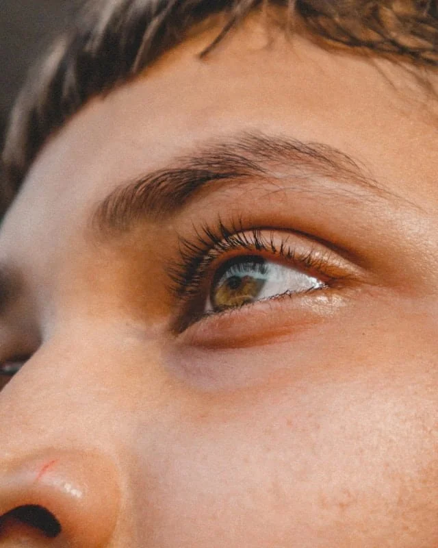 close up of a person's eye