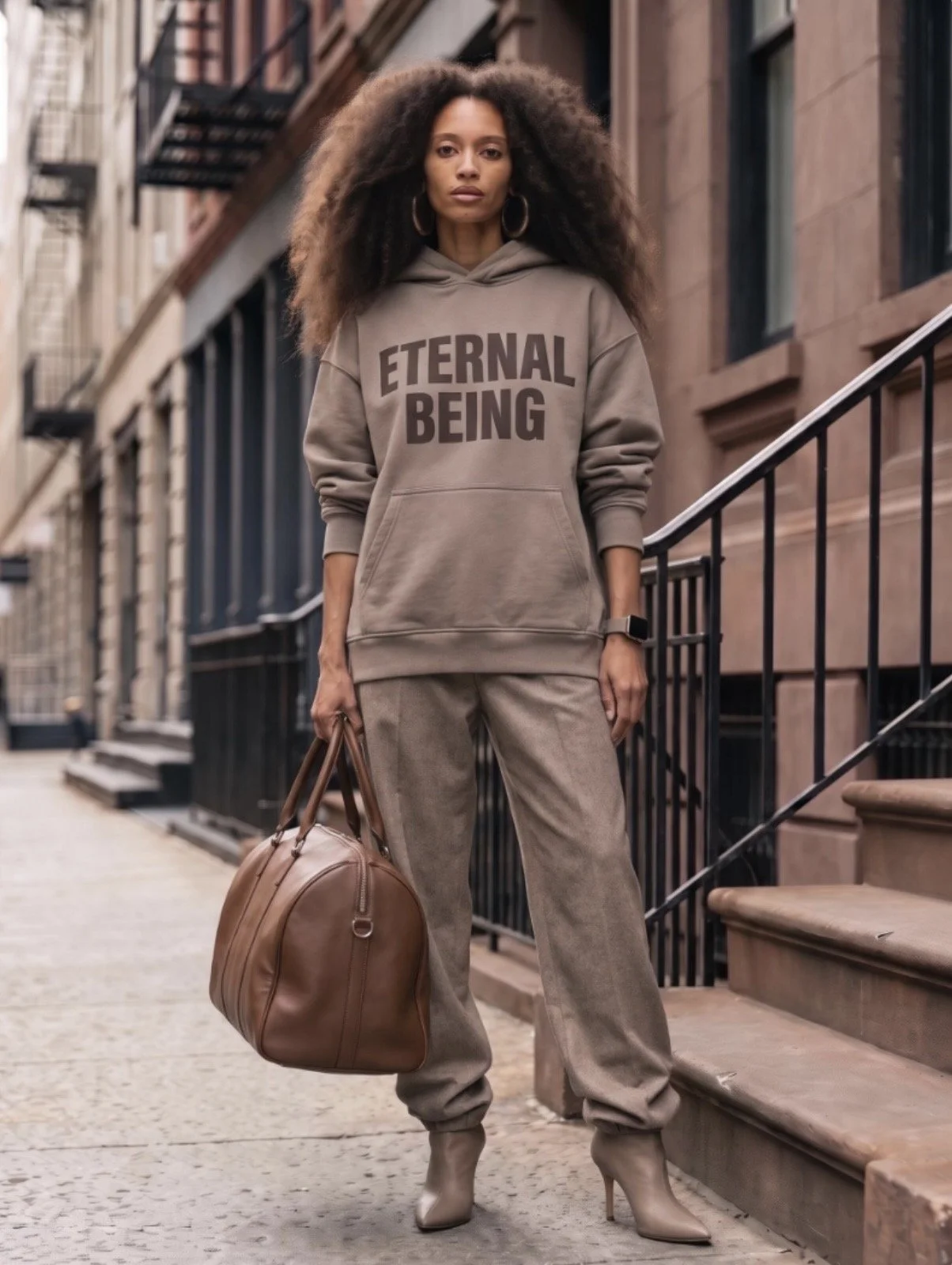 Essential Heavyweight Hoodie and Wide leg Barrel Pants