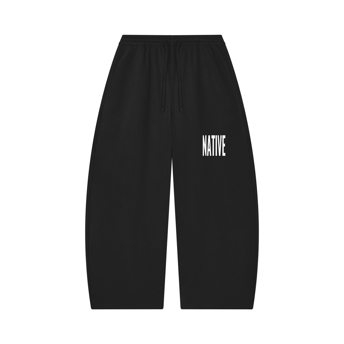 Unisex Waffle Barrel Leg Pants