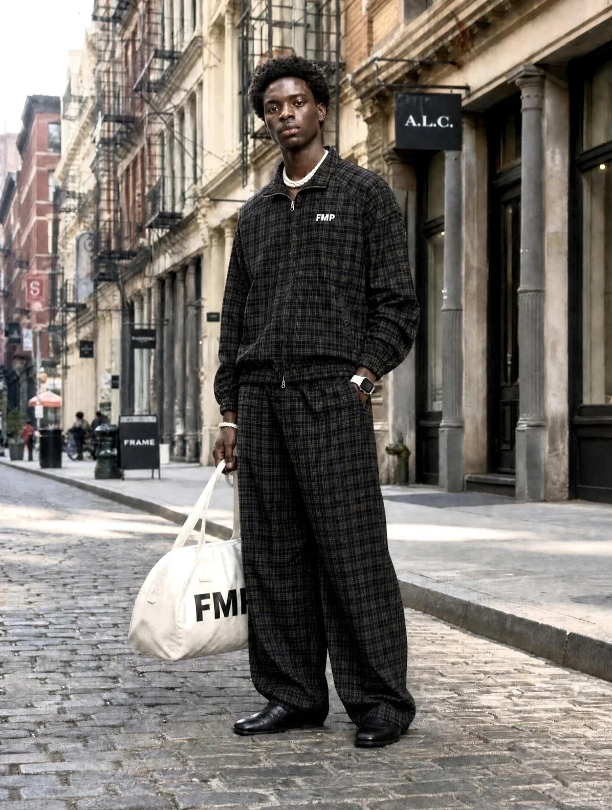 FMP Unisex Plaid Full-Zip Track Jacket and Unisex Plaid Track Pants