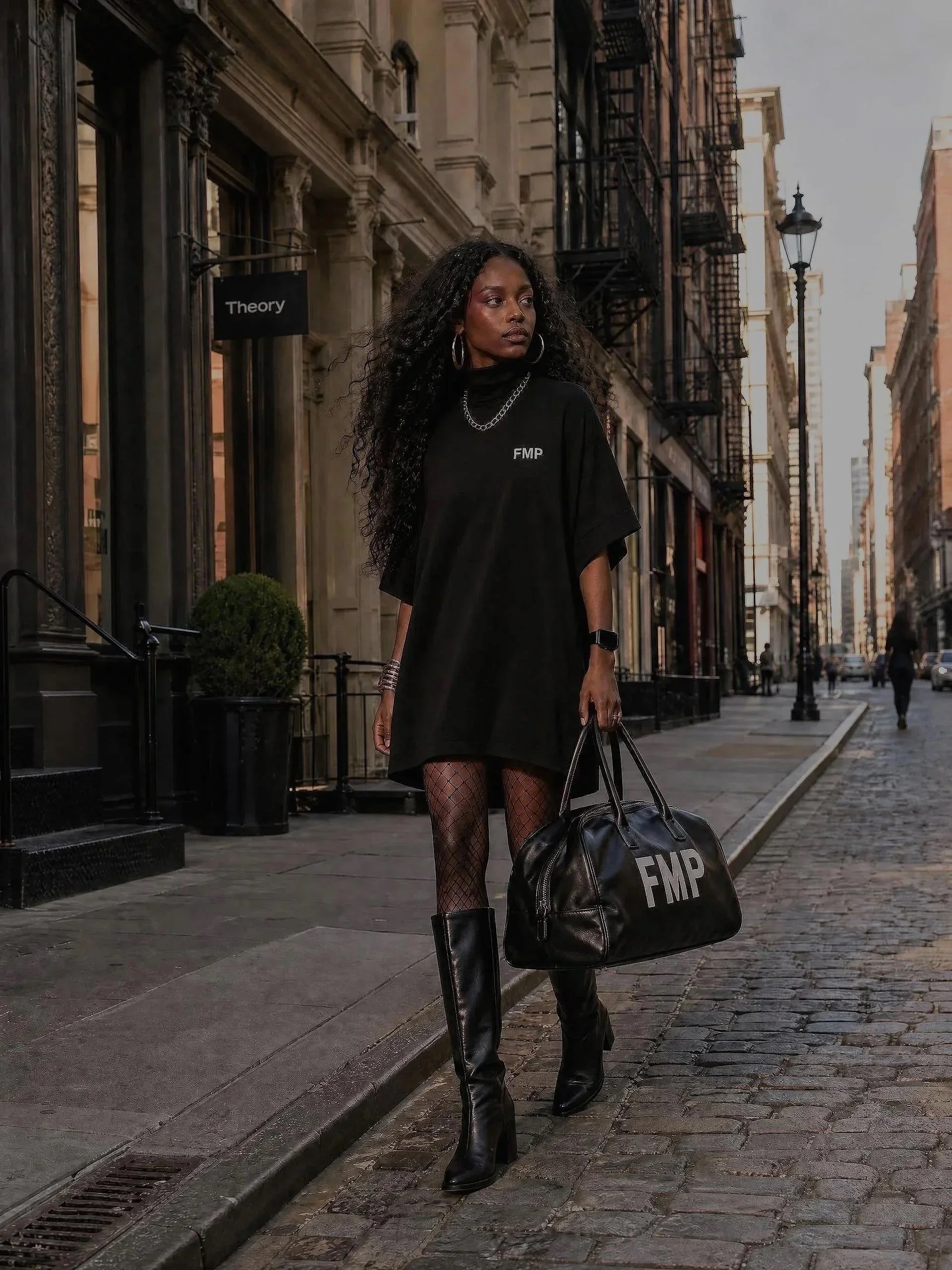FMP Turtleneck Batwing T Shirt Dress